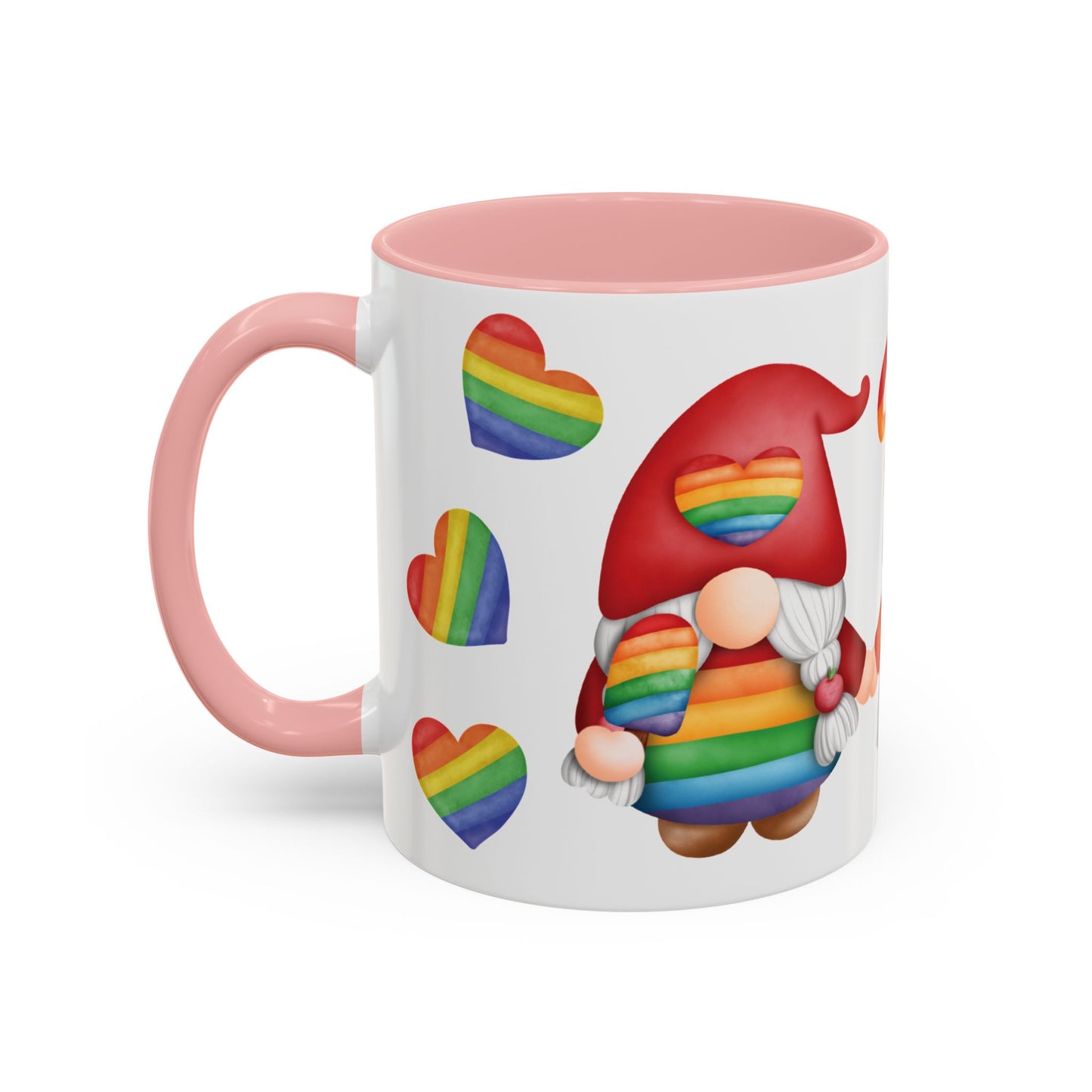 Pride Gnome Accent Mug | Rainbow Love Coffee Cup | 11oz & 15oz