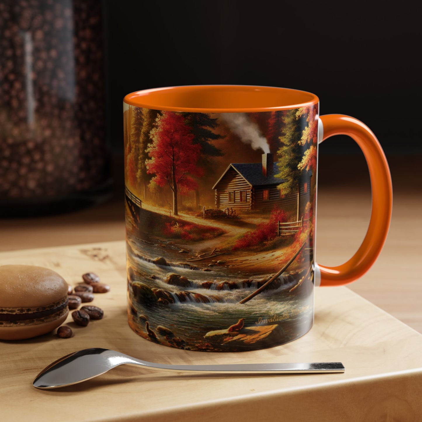 Cozy Autumn Cabin Mug | Fall Vibes Accent Coffee Mug (11oz/15oz)