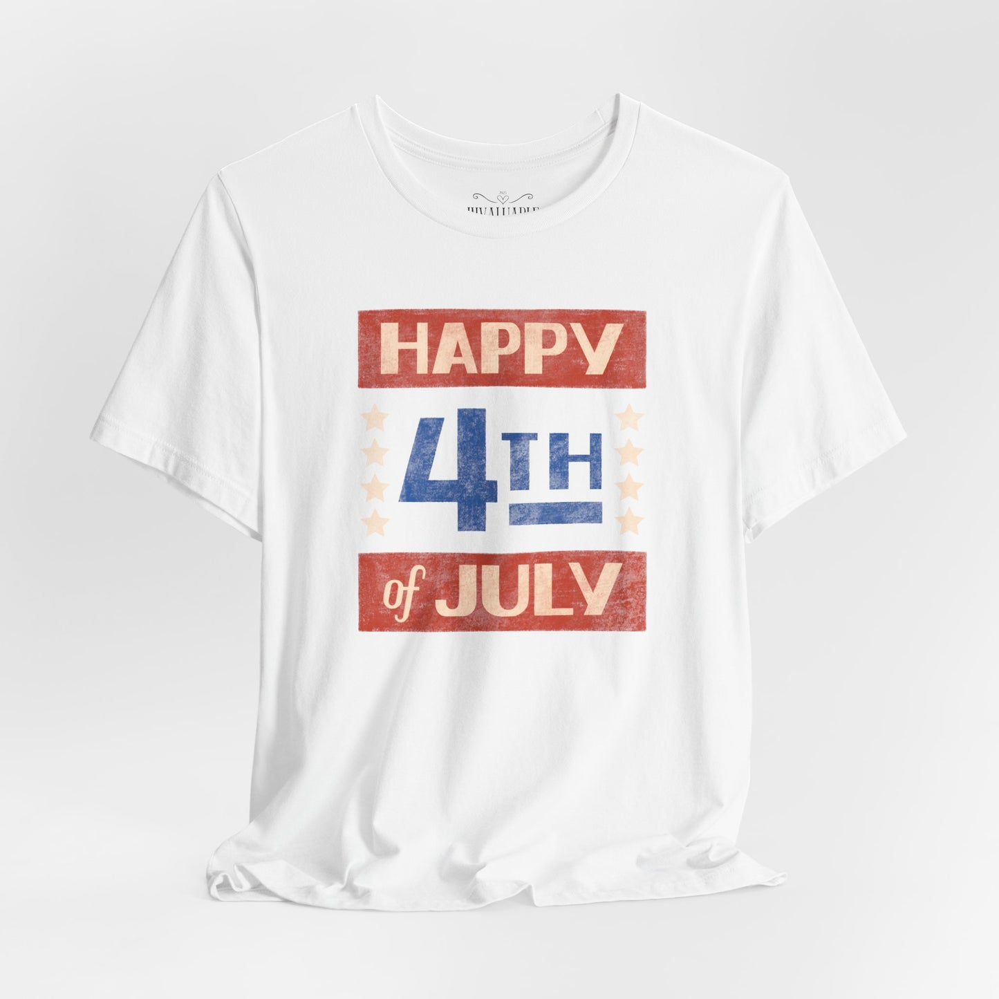 Happy 4th / Land of the Free Tee – Dual-Sided Print – Unisex Bella + Canvas Jersey T-Shirt