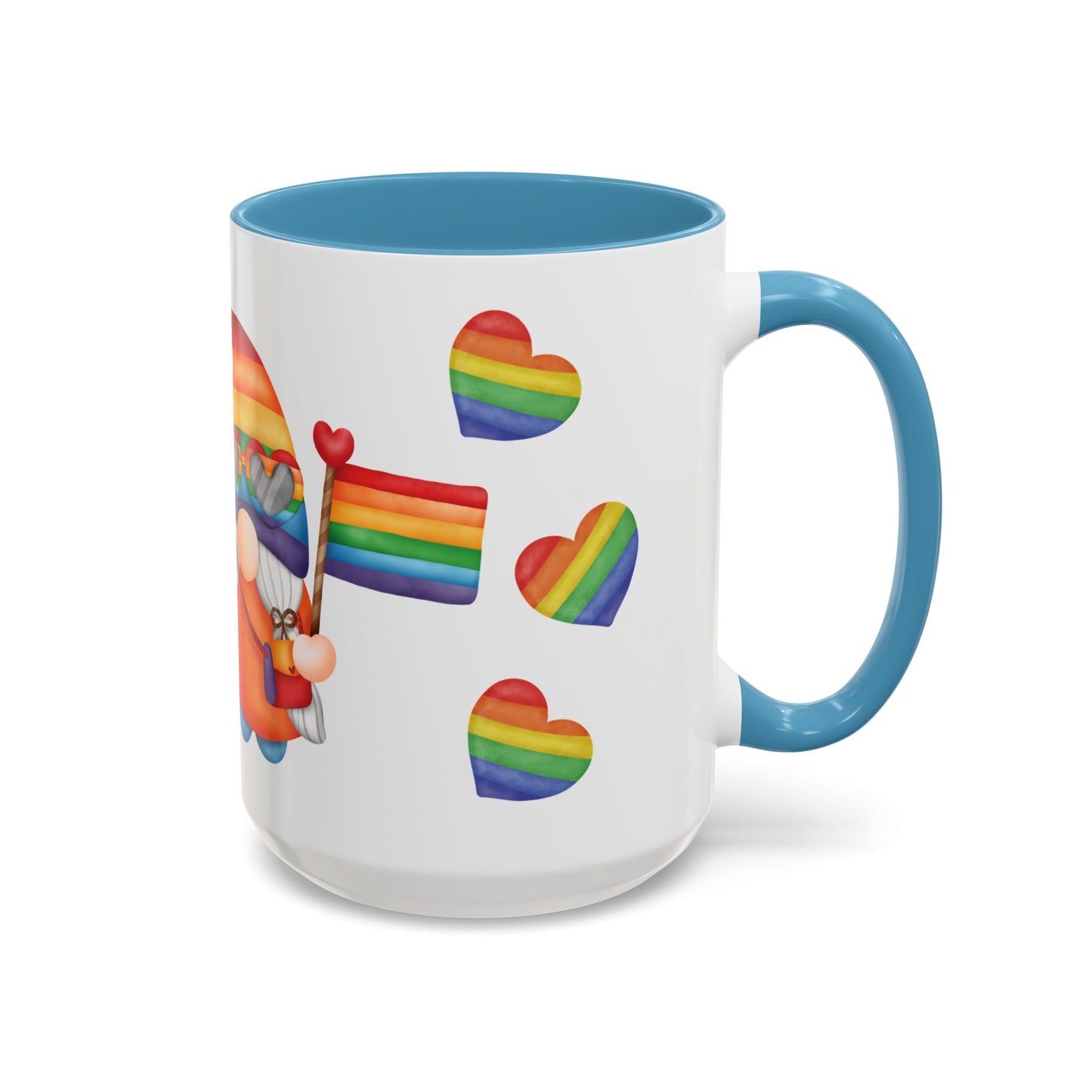 Pride Gnome Accent Mug | Rainbow Love Coffee Cup | 11oz & 15oz