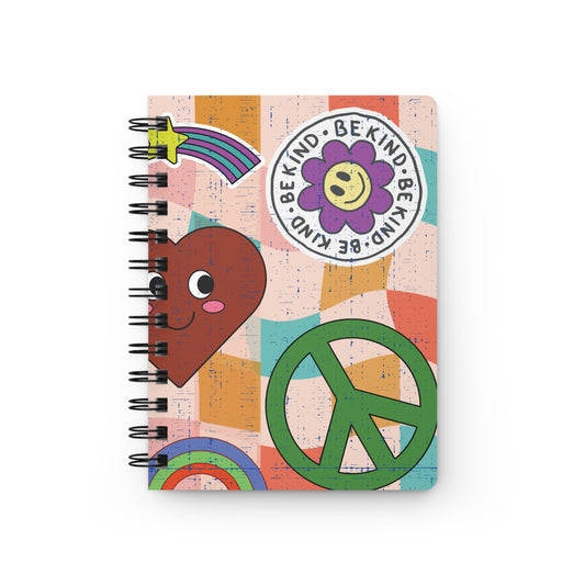 Diario de espiral con tapa dura brillante "Good Vibes" - Retro Vibes