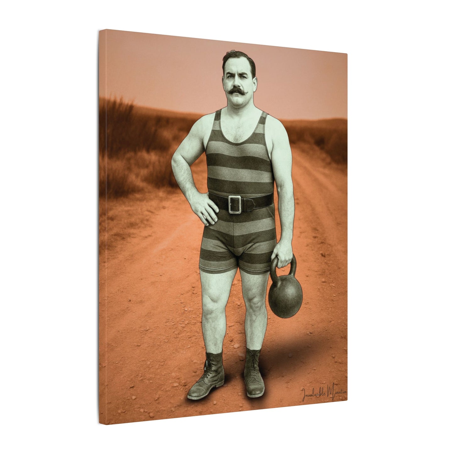 The Strongman – Matte Canvas Print (Gallery-Wrapped) 0.75" – Vintage Circus-Inspired Canvas Wall Art