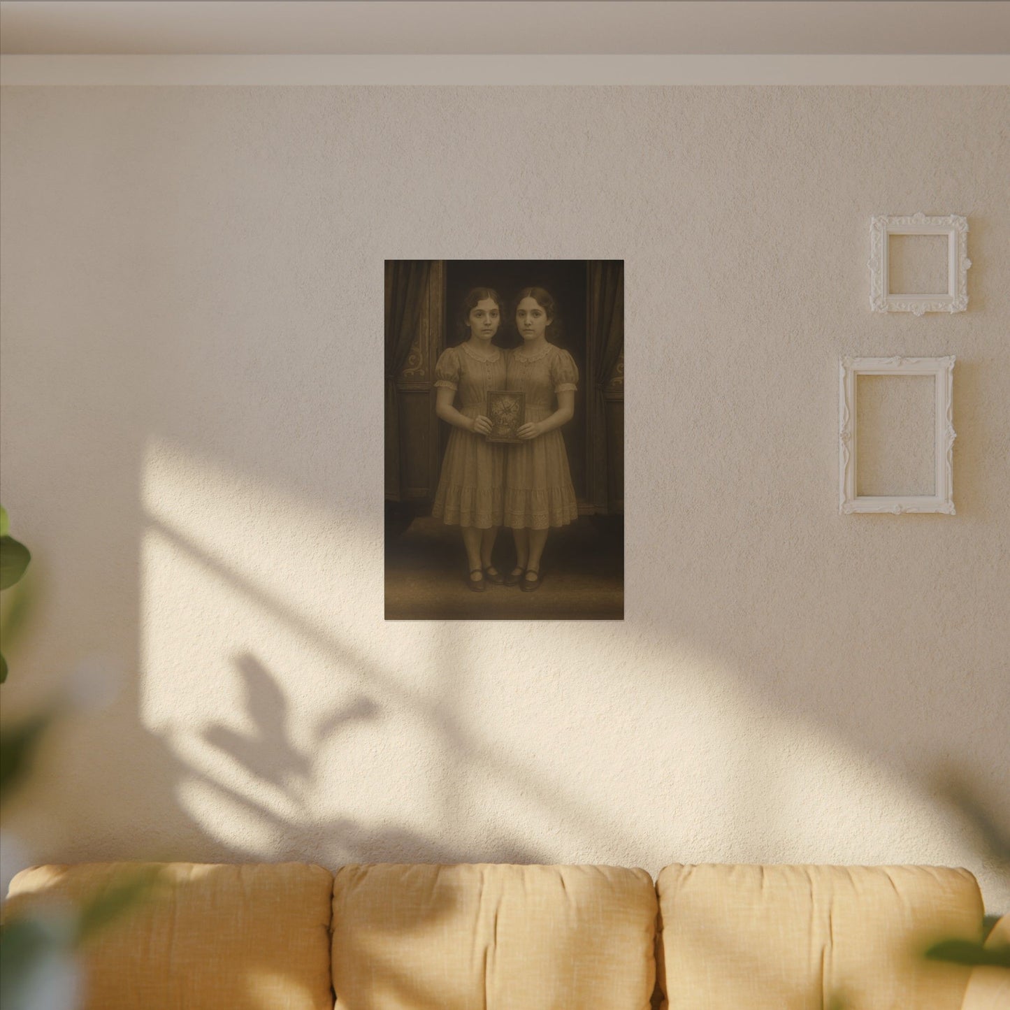 Conjoined Twins – Matte Canvas Print (Gallery-Wrapped) 0.75" – Vintage Circus-Inspired Canvas Wall Art