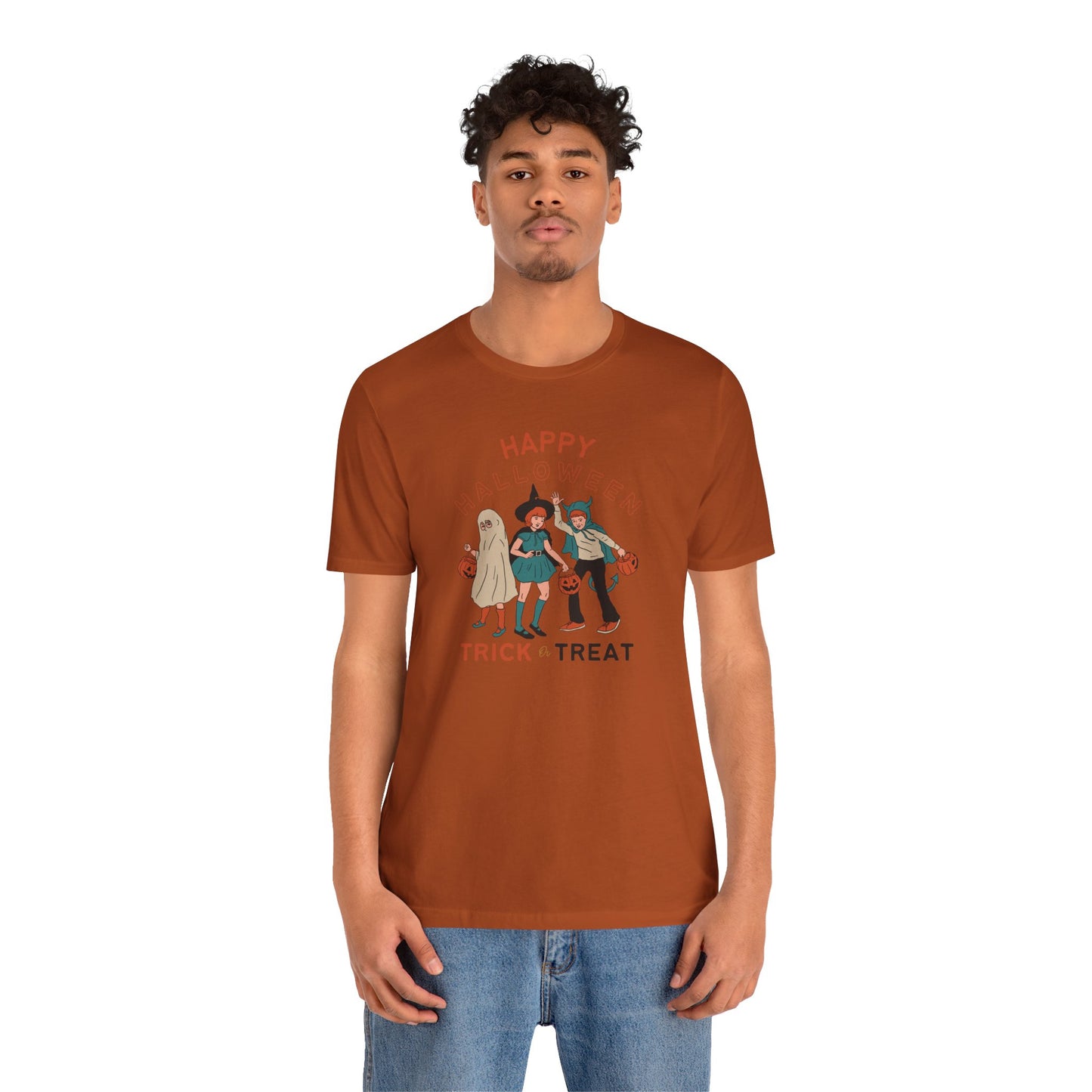 Happy Halloween Trick or Treat Vintage Vibe Tee โ Bella+Canvas 3001