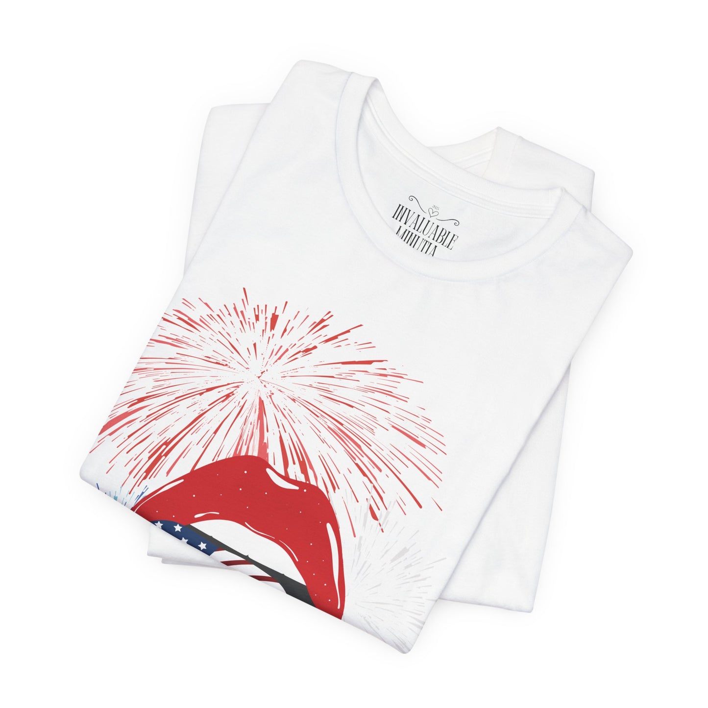 American Flag Lips Tee – Unisex Bella + Canvas Jersey Tee - 4th of July