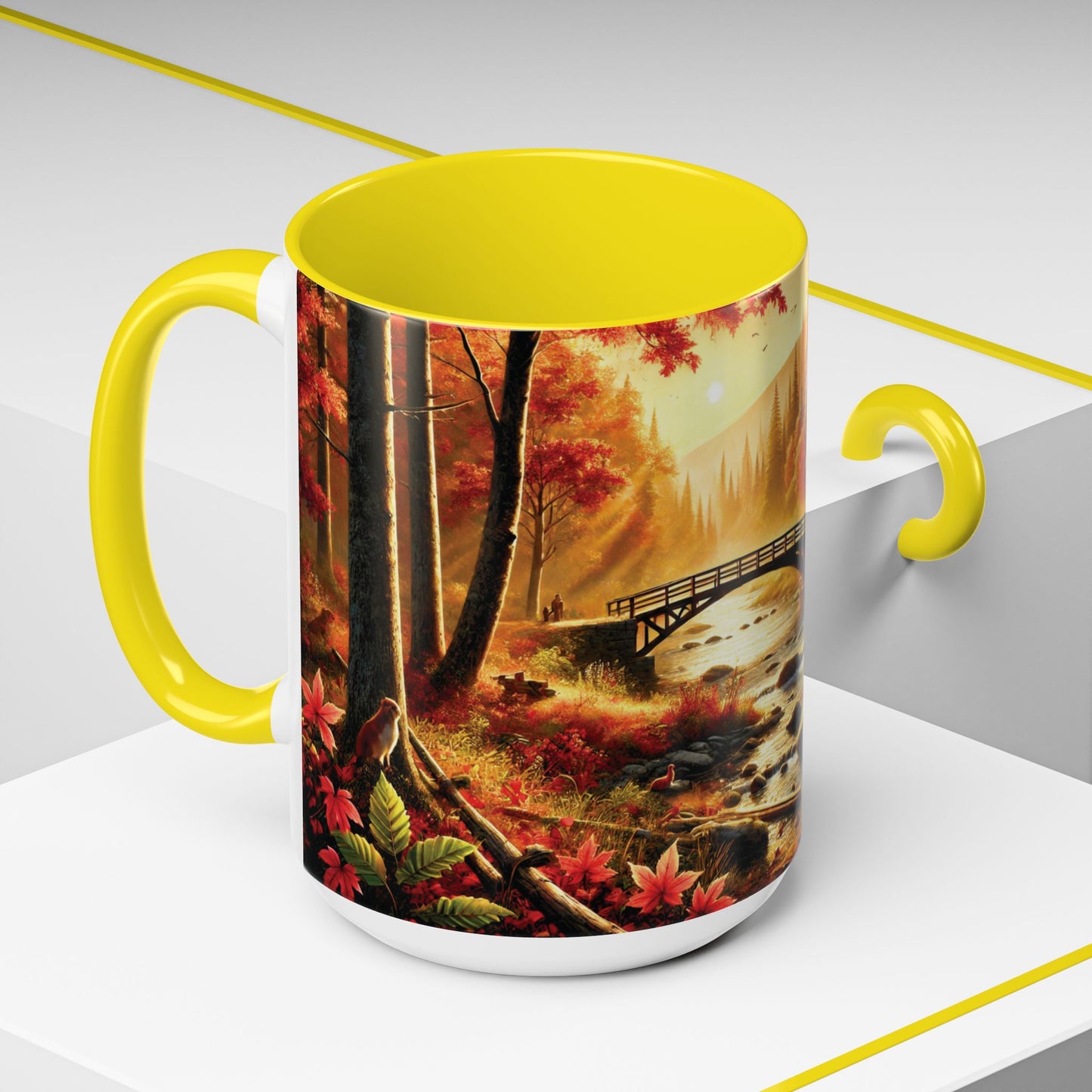 Cozy Autumn Cabin Mug | Fall Vibes Accent Coffee Mug (11oz/15oz)