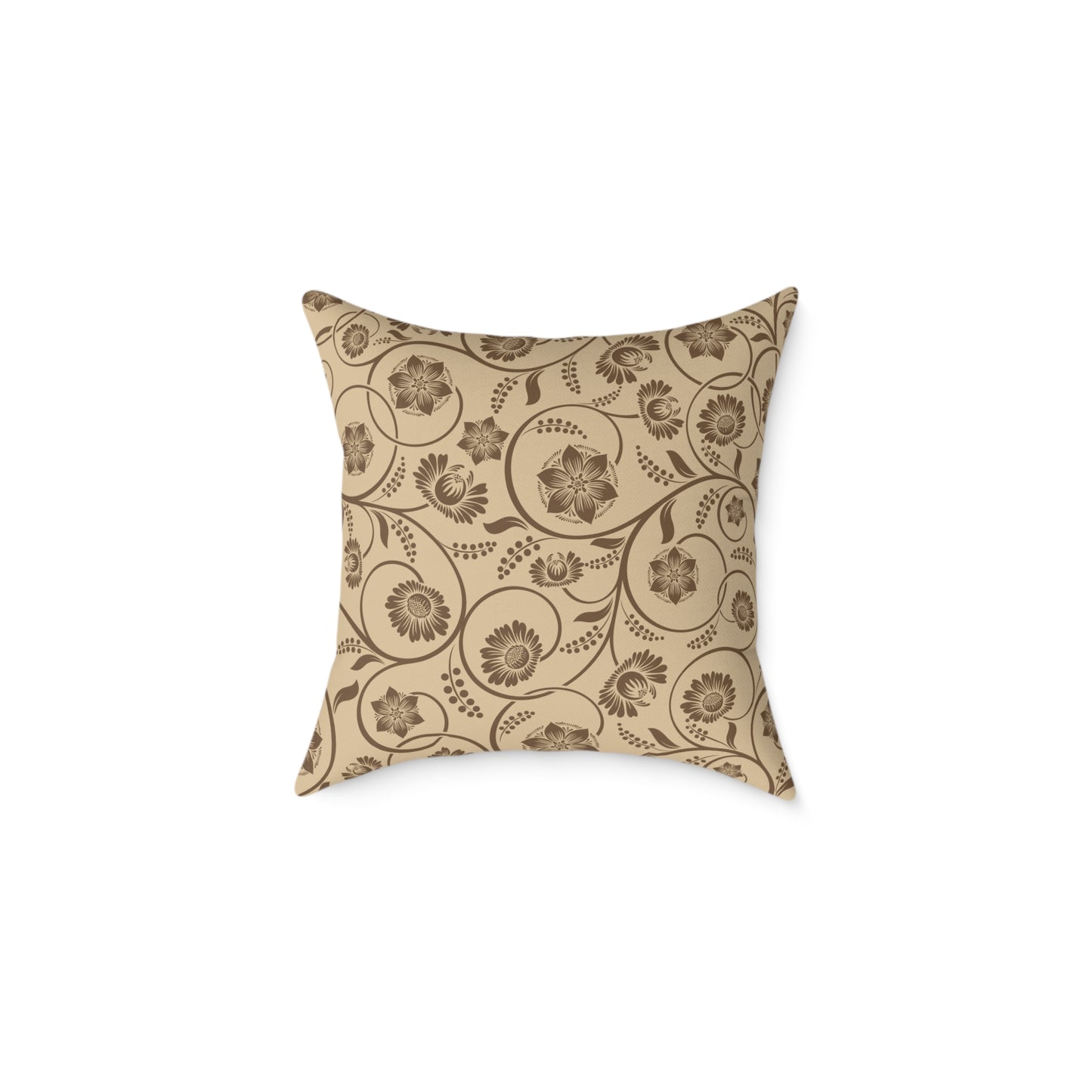 Earthy Witchy Botanical Square Poly Canvas Throw Pillow