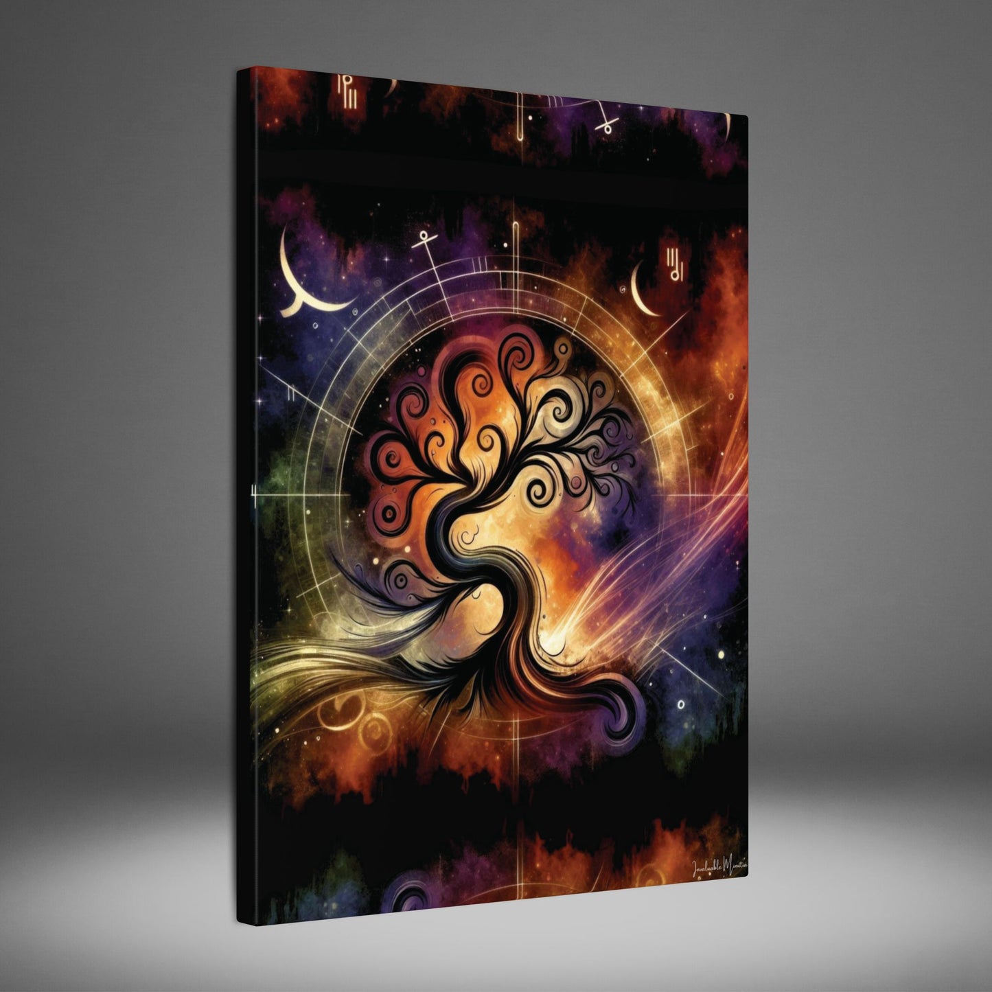 Cosmic Tree of Life – Celestial Galaxy Canvas Print (0.75" Stretched) | Mystical Boho Wall Art