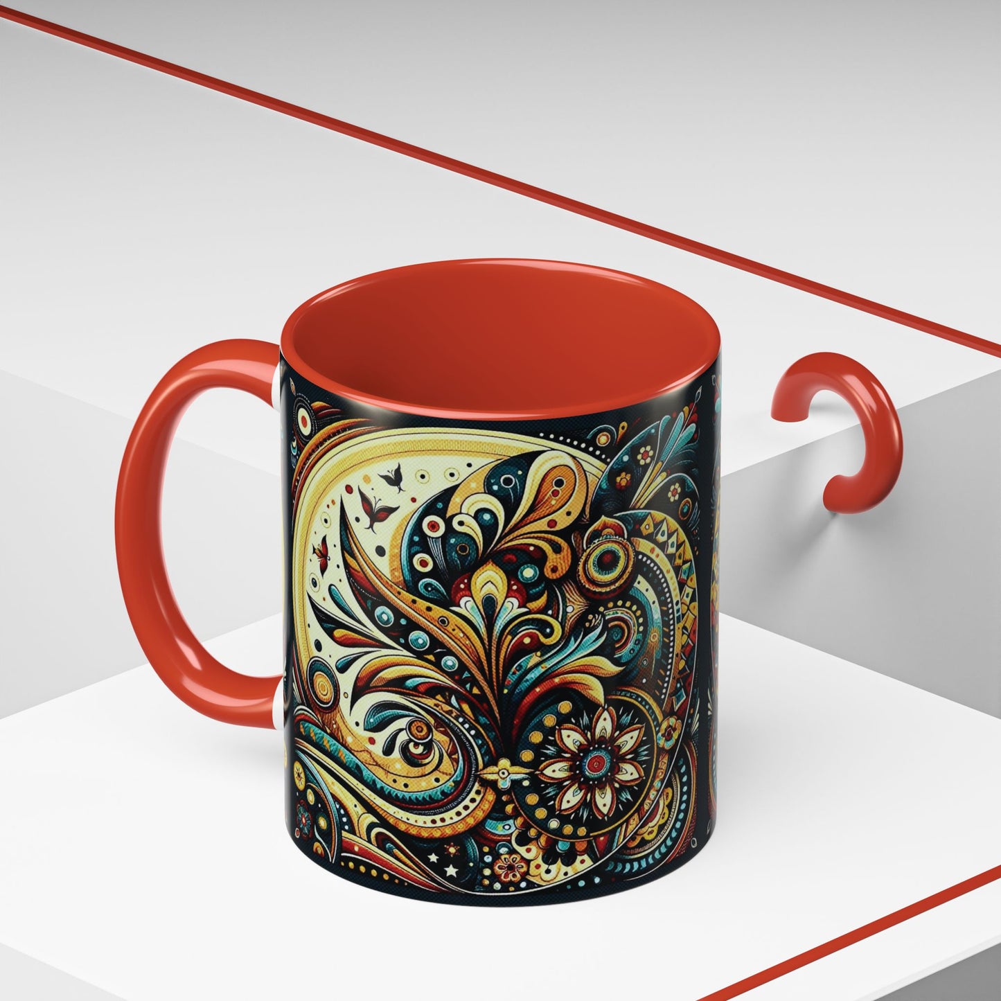 βοΈ Accent Coffee Mug (11, 15oz) β Beautiful Boho Style Graphic πΏ