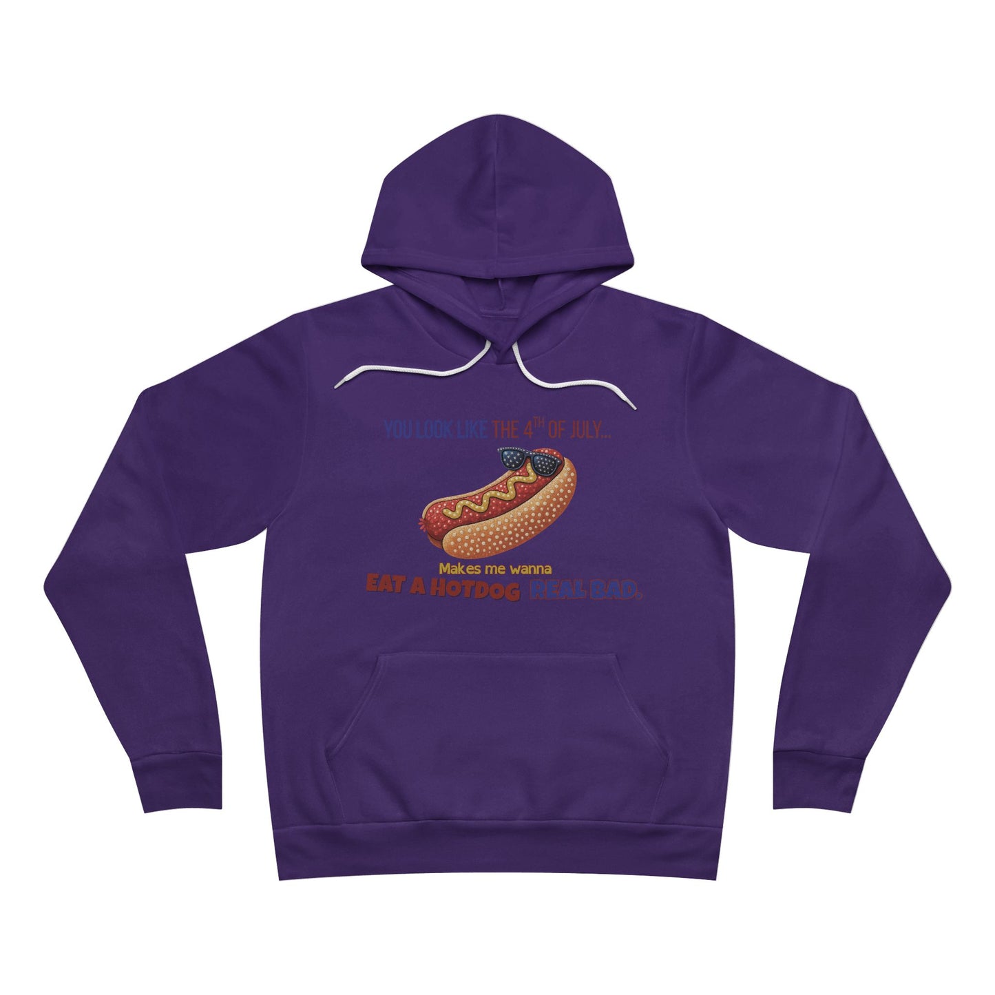 You Look Like the 4th of July β Funny Hot Dog Hoodie, Patriotic Meme Apparel, Soft Bella+Canvas 3719