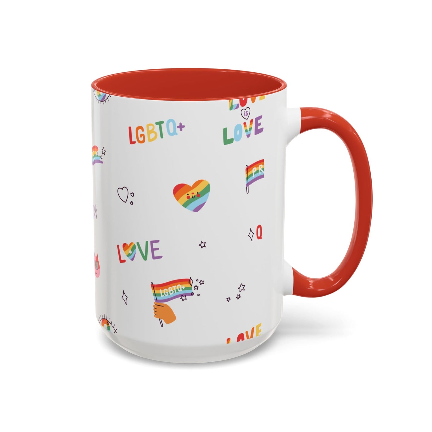 Minimalist Pride Accent Mug | LGBTQ+ Love Ceramic Cup | 11oz & 15oz
