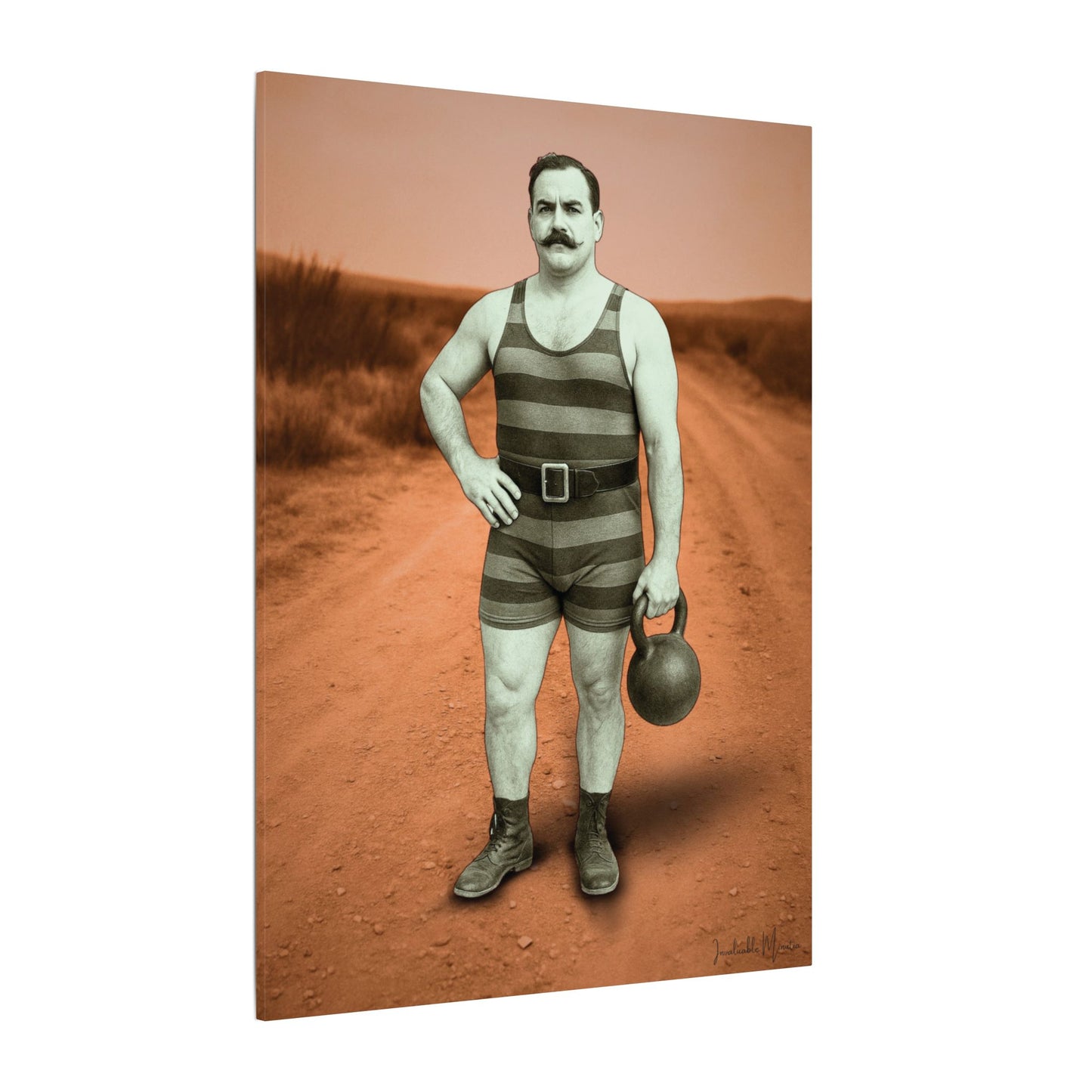 The Strongman – Matte Canvas Print (Gallery-Wrapped) 0.75" – Vintage Circus-Inspired Canvas Wall Art
