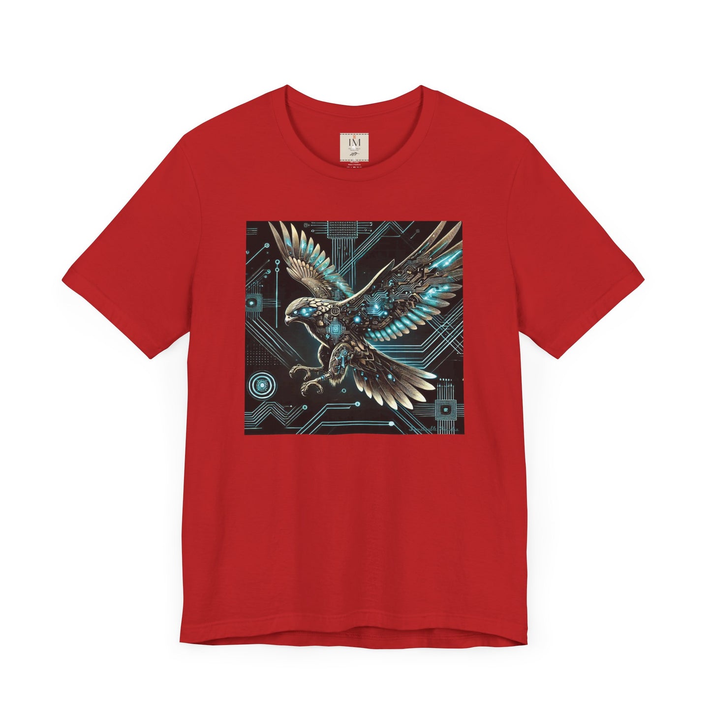 Futuristic Falcon Tech Tee - Unisex Short Sleeve Jersey Shirt - Cyber Falcon