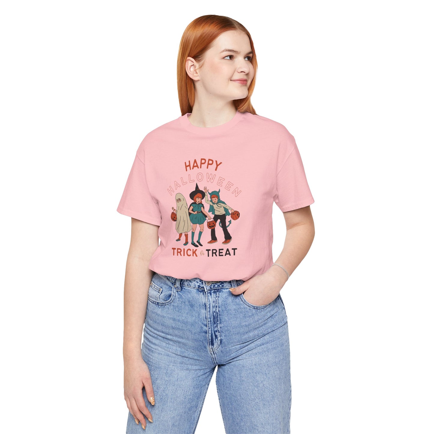 Happy Halloween Trick or Treat Vintage Vibe Tee โ Bella+Canvas 3001