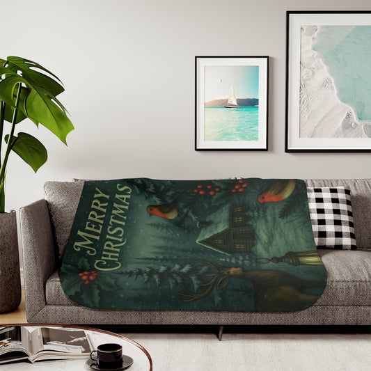 Winter Cottagecore Sherpa Blanket