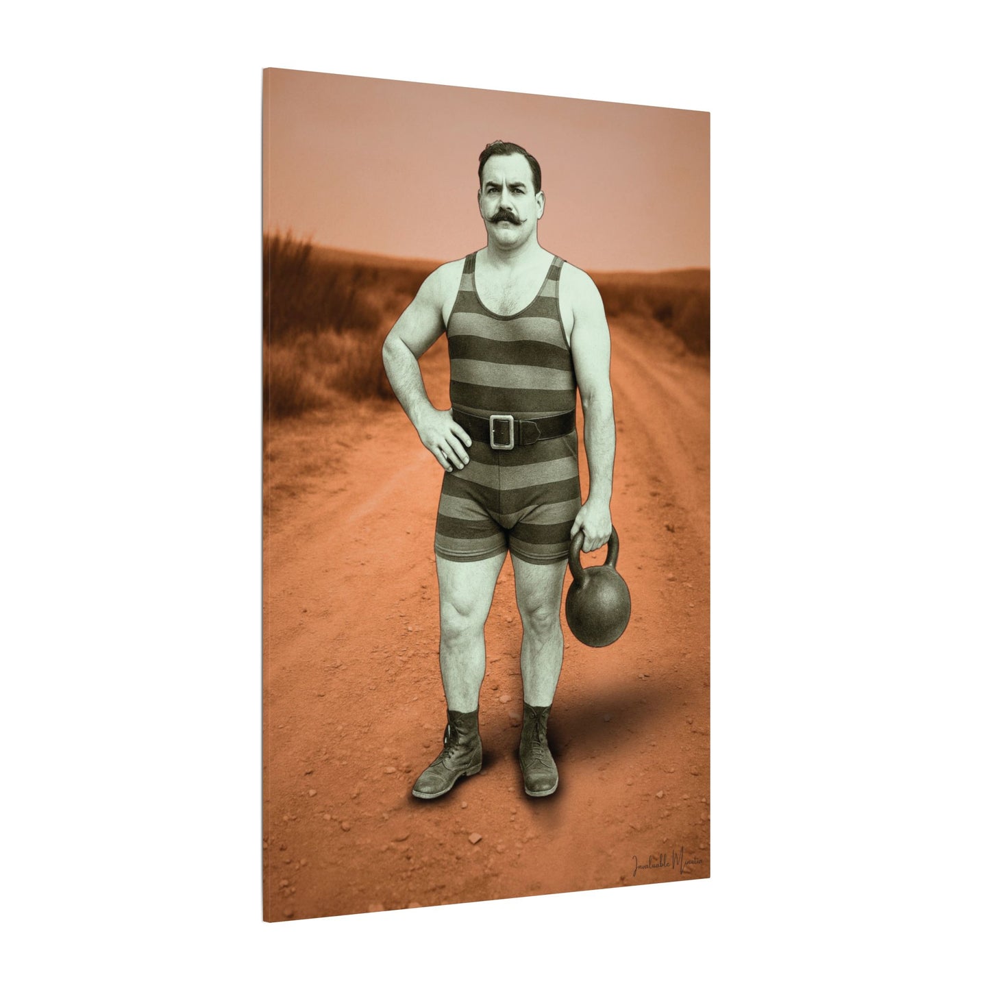 The Strongman – Matte Canvas Print (Gallery-Wrapped) 0.75" – Vintage Circus-Inspired Canvas Wall Art