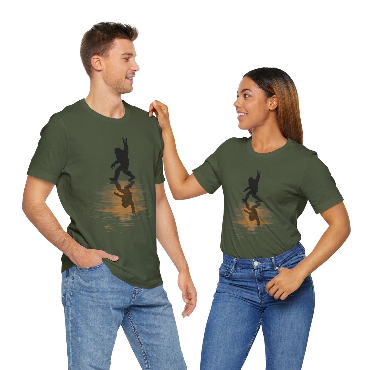 Rocking Bigfoot Unisex Bella+Canvas Jersey Tee - Fun Graphic Shirt for Nature & Cryptid Lovers