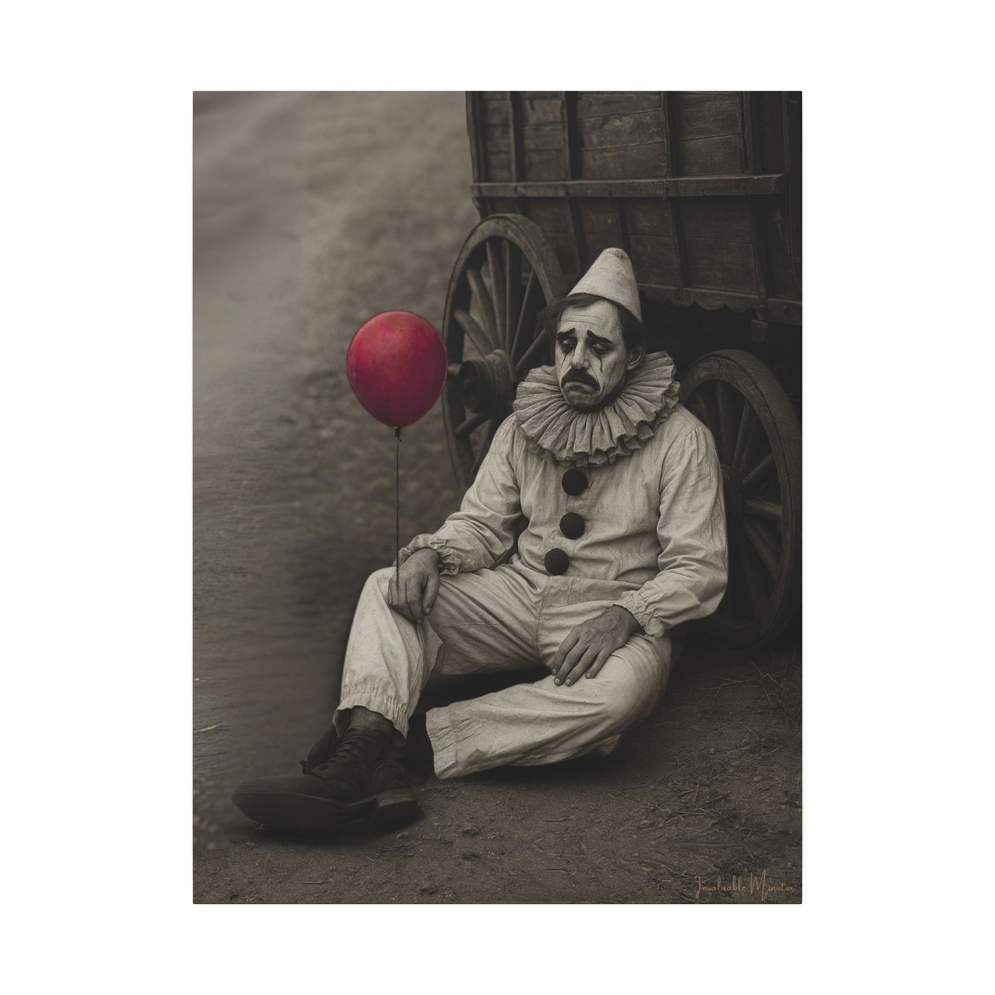 The Clown – Matte Canvas Print (Gallery-Wrapped) 0.75" – Vintage Circus-Inspired Canvas Wall Art