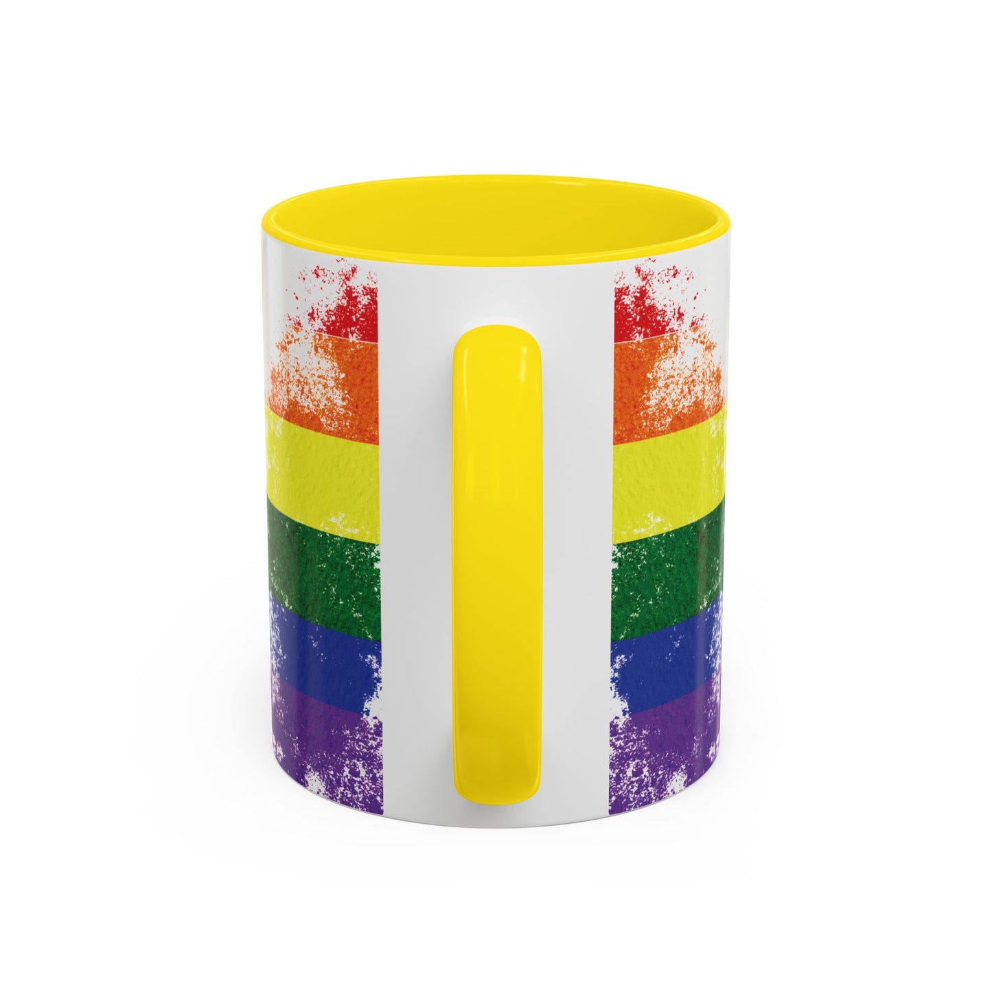 Handprint Heart Pride Mug | Rainbow Splash Ceramic Cup | 11oz & 15oz