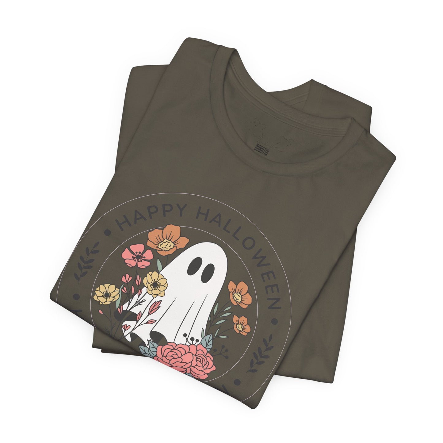 Happy Halloween Floral Ghost Tee – Bella+Canvas 3001