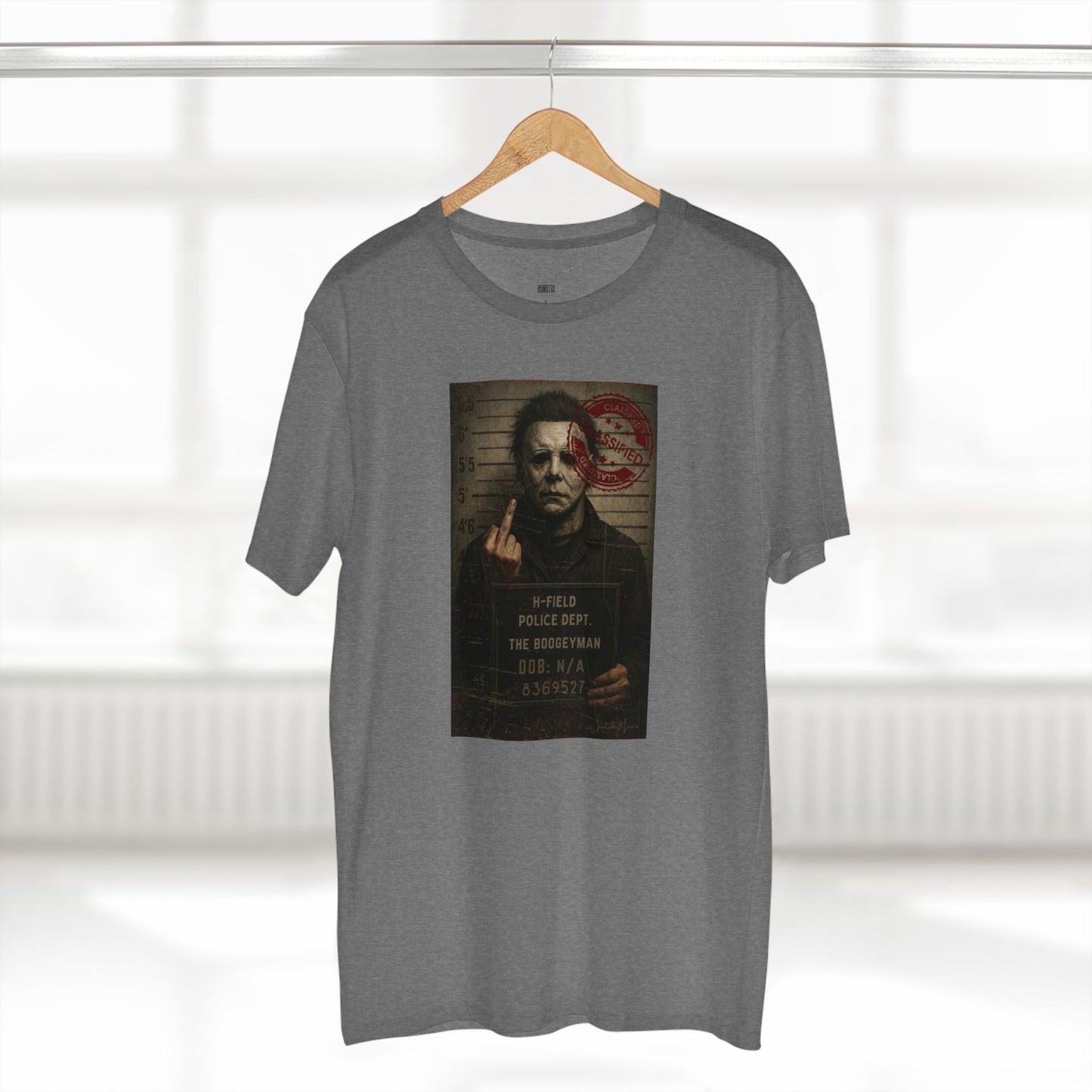Michael Mugshot Tee – Distressed Horrorcore Slasher Shirt Premium Tee