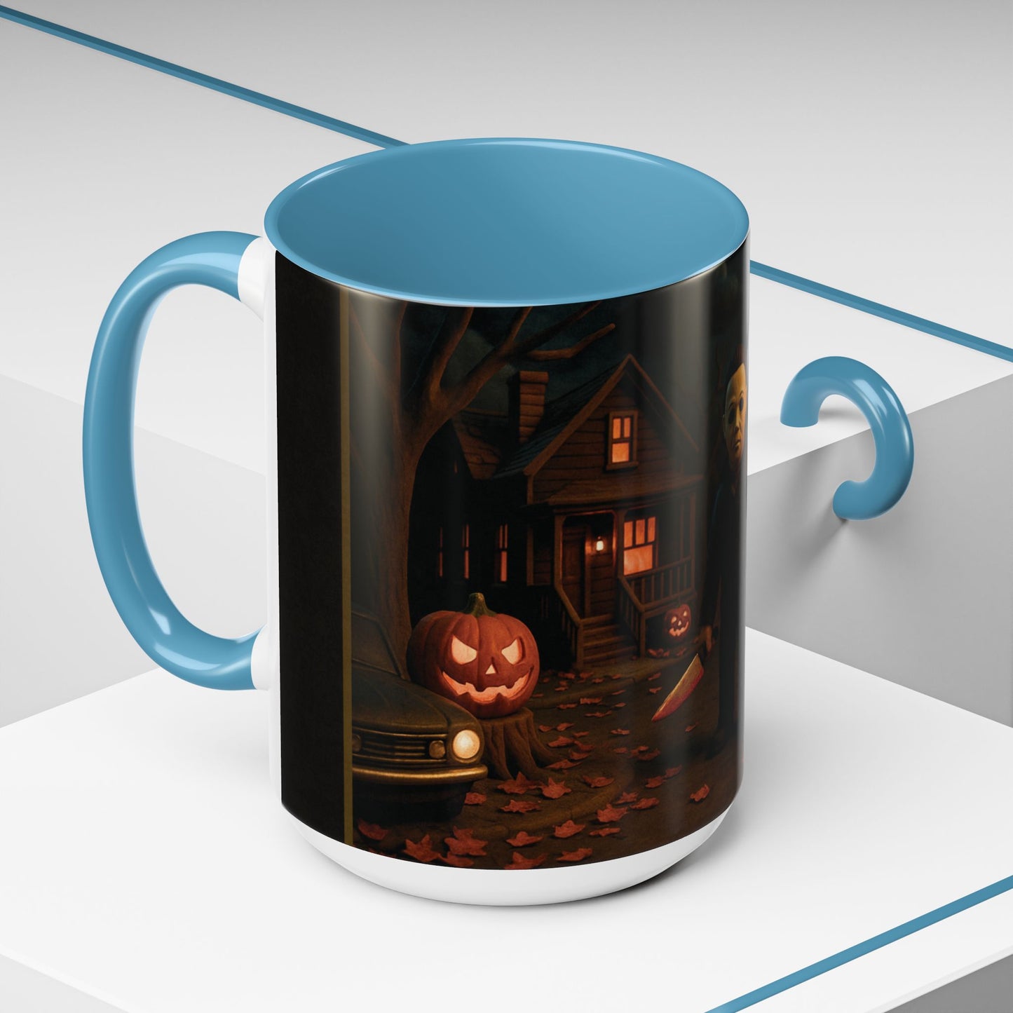 Clay-Style Slasher Halloween Night Mug | Accent Coffee Mug (11oz/15oz)