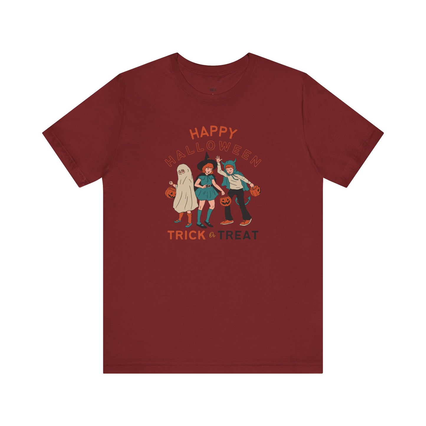Happy Halloween Trick or Treat Vintage Vibe Tee โ Bella+Canvas 3001