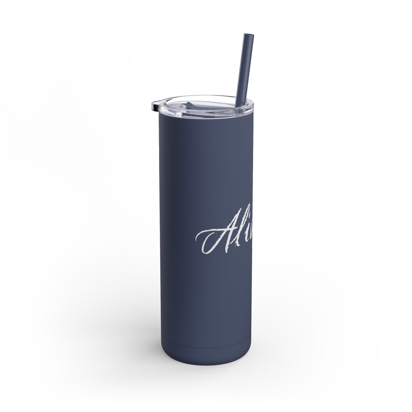“Alive-ish” Matte Tumbler – 20oz Maars Skinny Tumbler with Straw | Chalk Script Hydration Statement