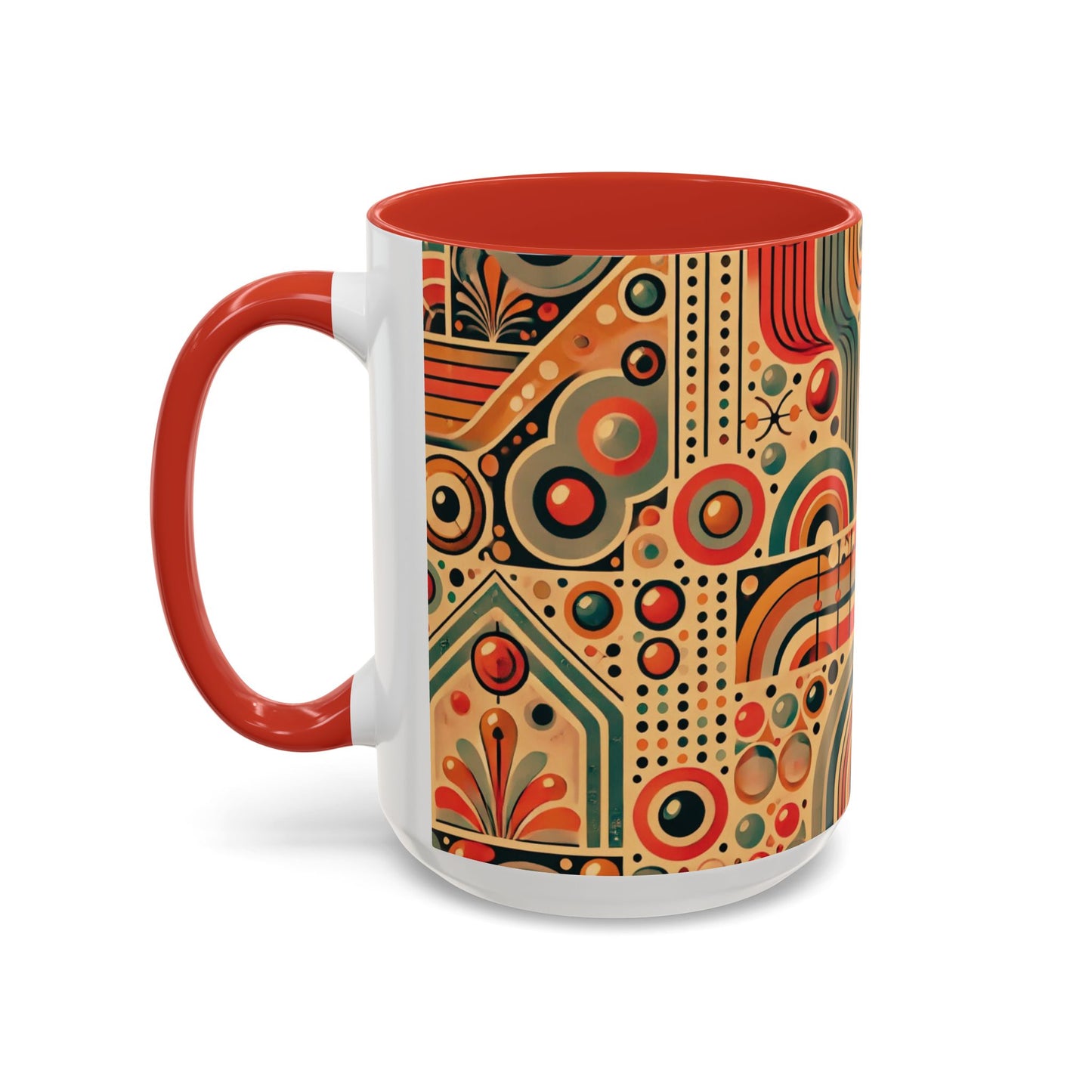 πΏ Retro Boho Accent Coffee Mug | 11oz & 15oz Ceramic Cup | Custom Colors Available