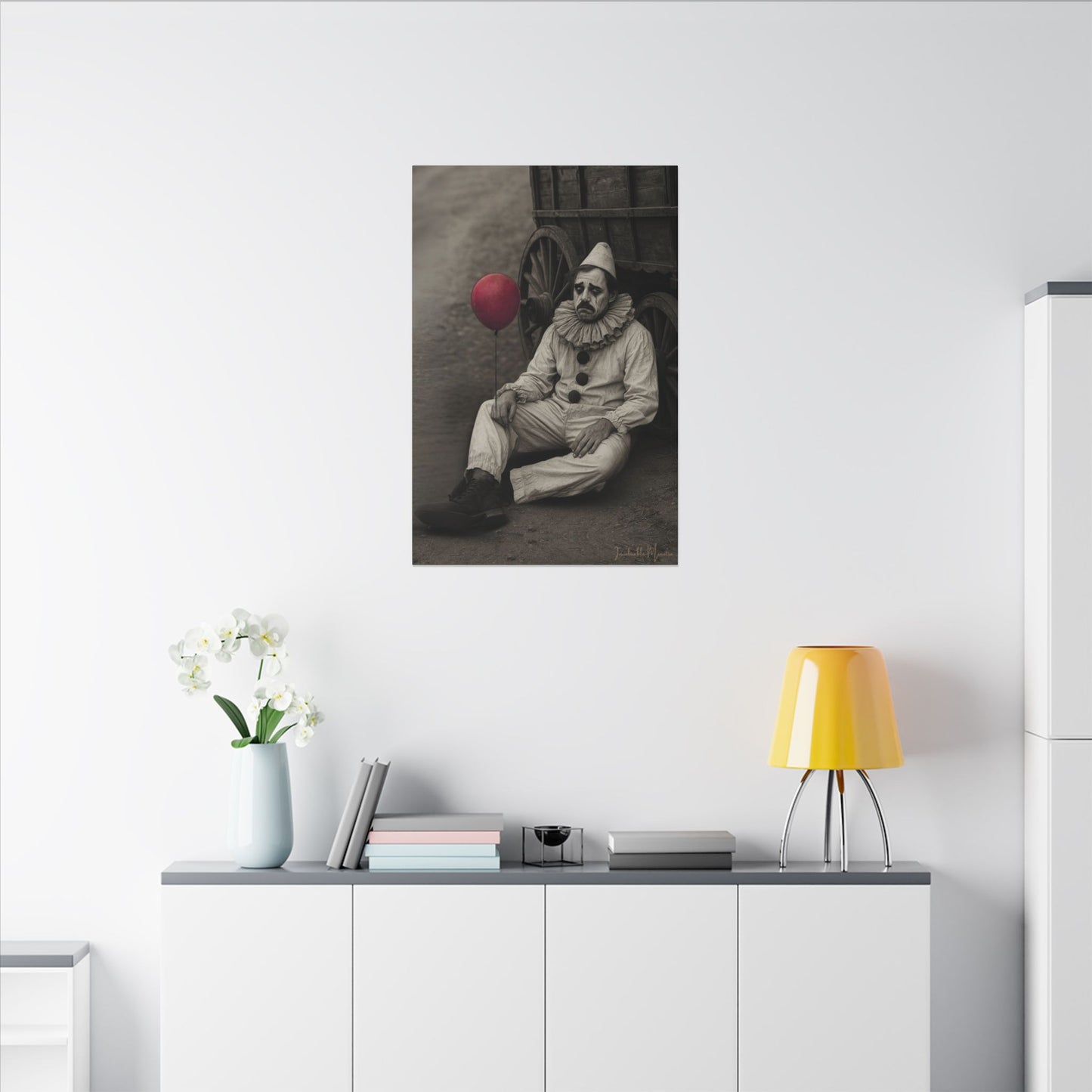 The Clown – Matte Canvas Print (Gallery-Wrapped) 0.75" – Vintage Circus-Inspired Canvas Wall Art