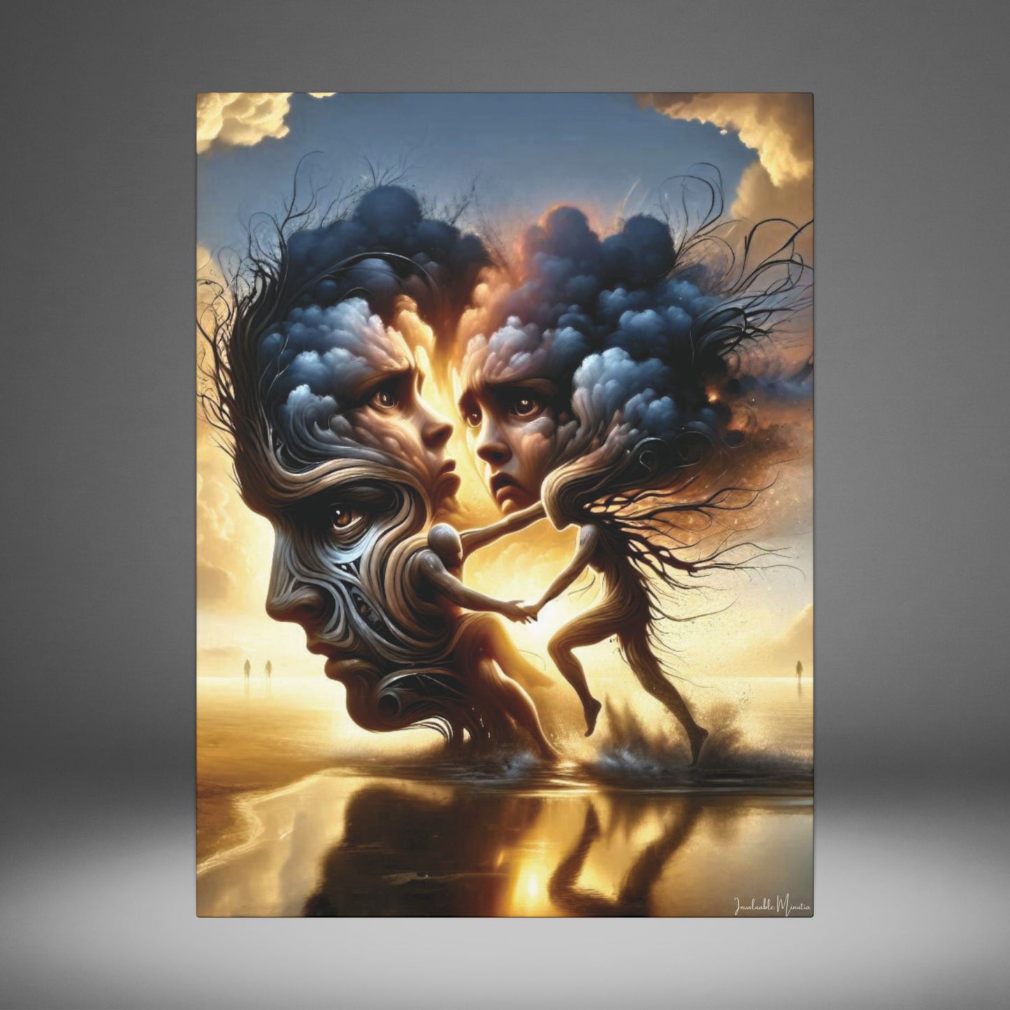 The Insatiable Lovers – Surreal Fantasy Canvas Wall Art | Premium Stretched Print