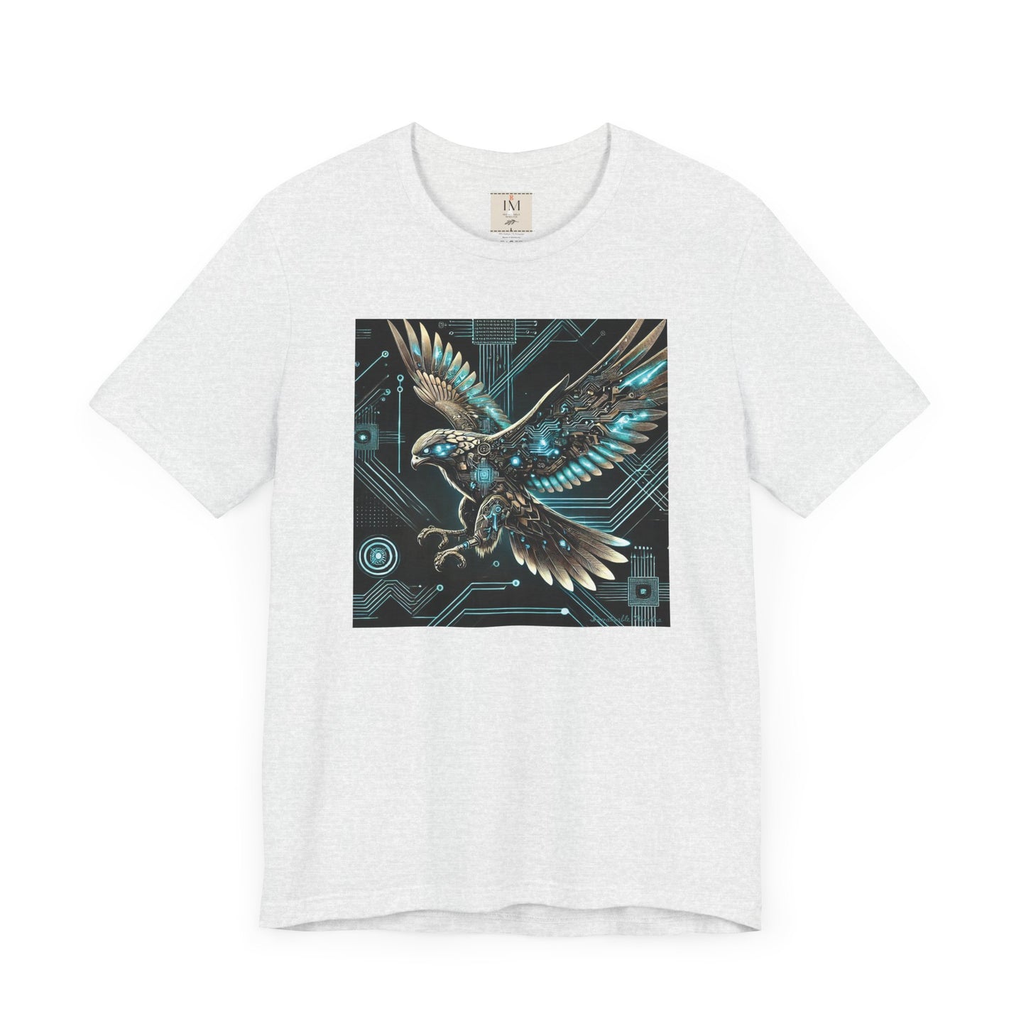 Futuristic Falcon Tech Tee - Unisex Short Sleeve Jersey Shirt - Cyber Falcon