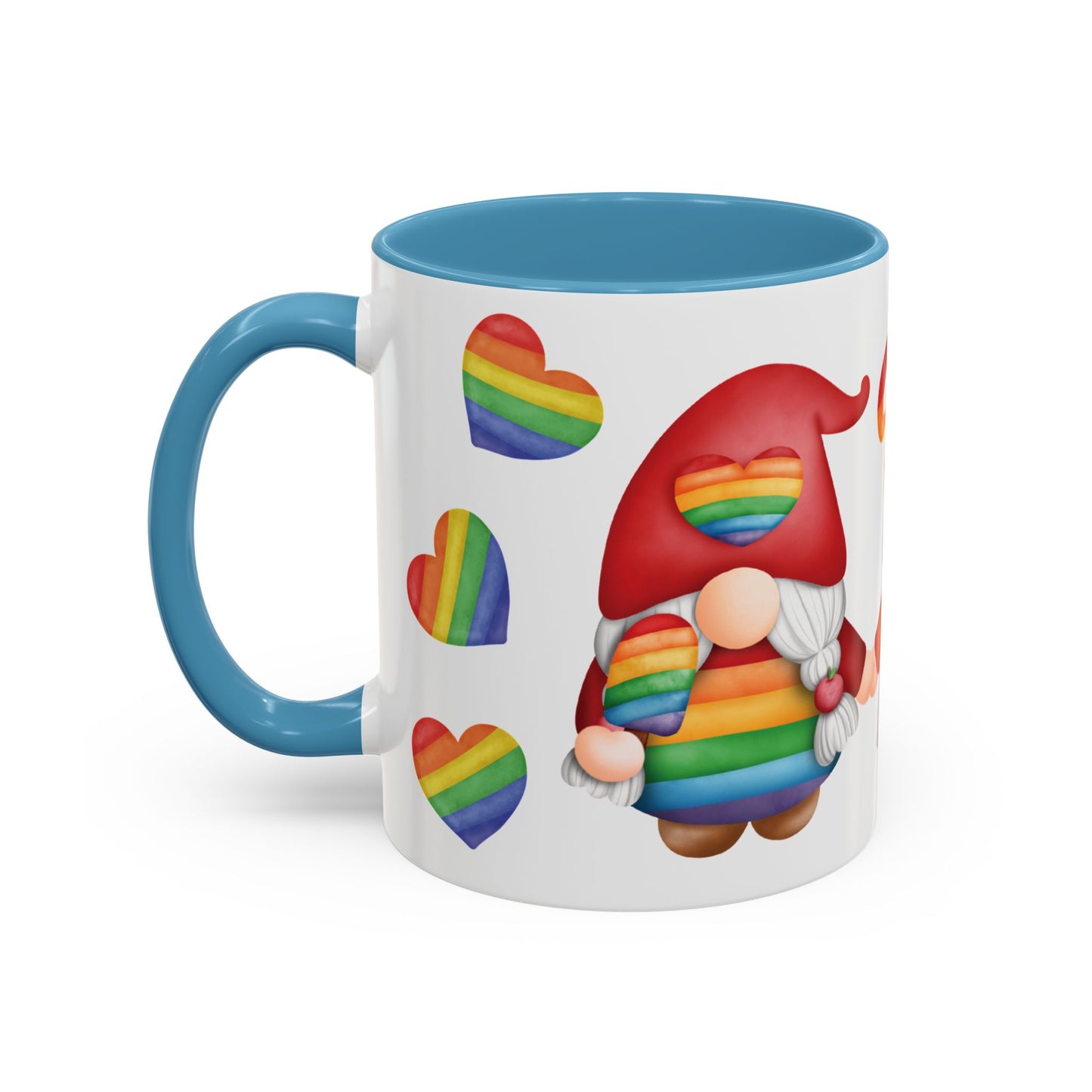 Pride Gnome Accent Mug | Rainbow Love Coffee Cup | 11oz & 15oz