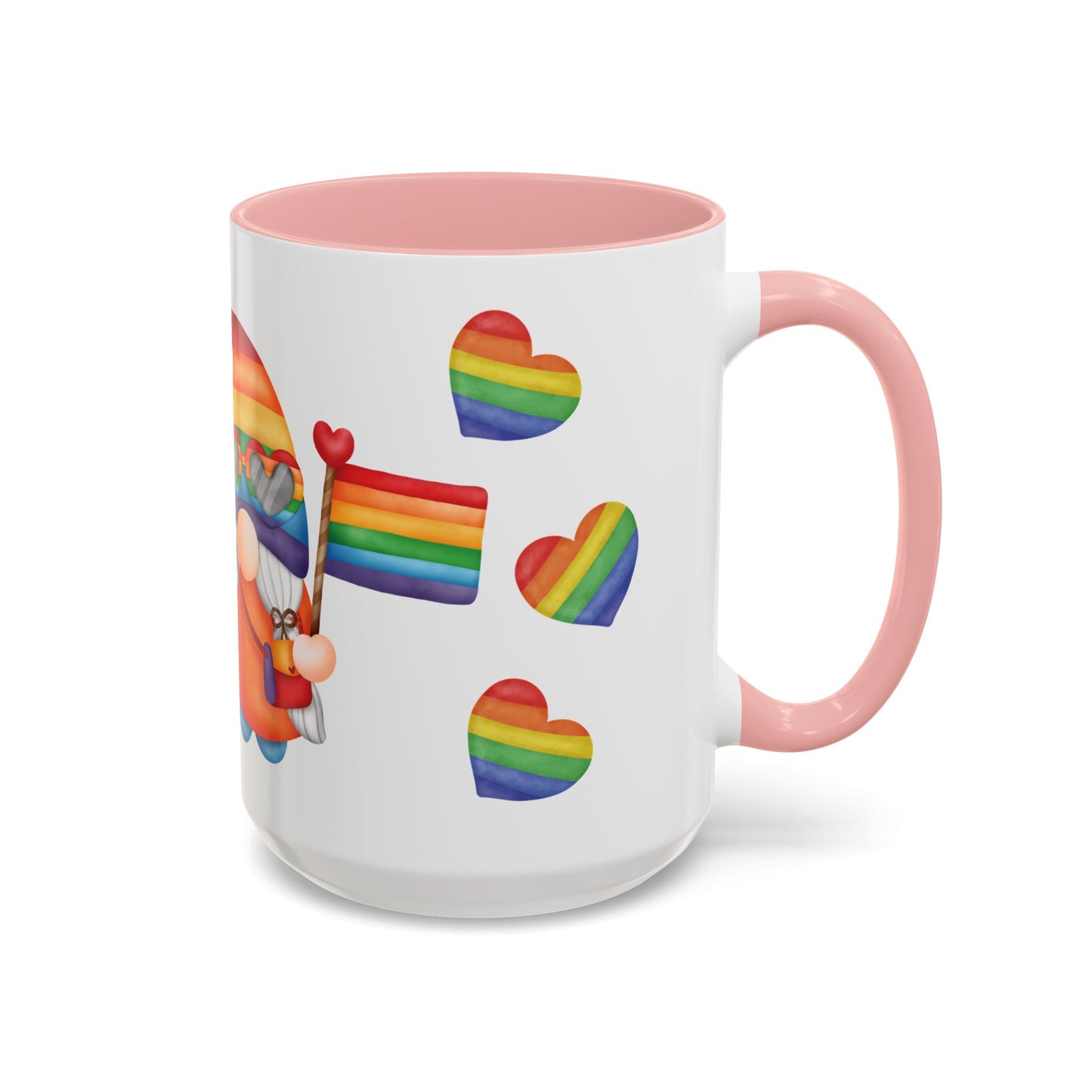 Pride Gnome Accent Mug | Rainbow Love Coffee Cup | 11oz & 15oz