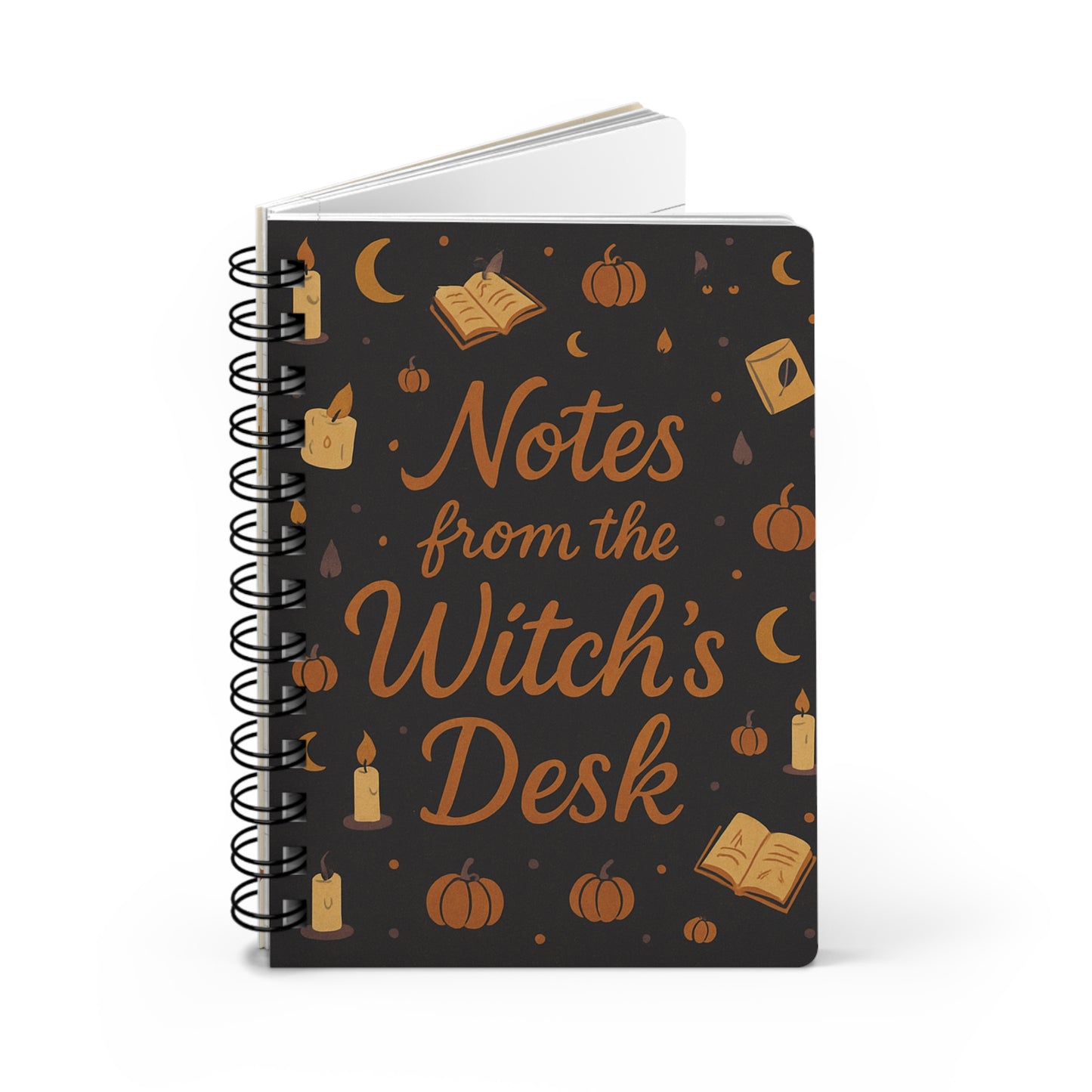 Gothic Witch Hardcover Journal โ Black Cat & Broom Silhouette Notebook, Enter If You Dare