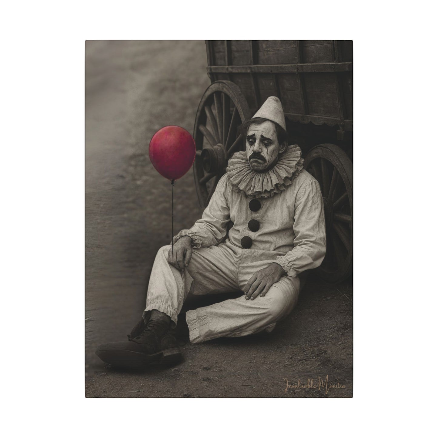 The Clown – Matte Canvas Print (Gallery-Wrapped) 0.75" – Vintage Circus-Inspired Canvas Wall Art