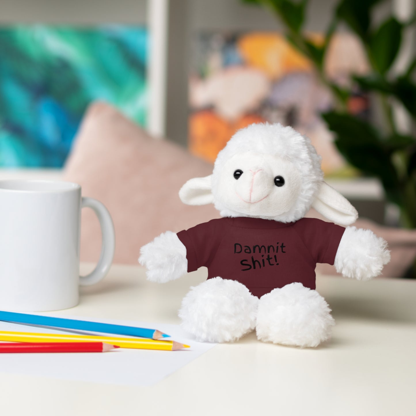 8" Funny Stuffed Animal Gift for Adults, Cute Plush Toy, Humor Bear, Sarcastic Gifts, Quirky Decor, Comfort Toy with Quote