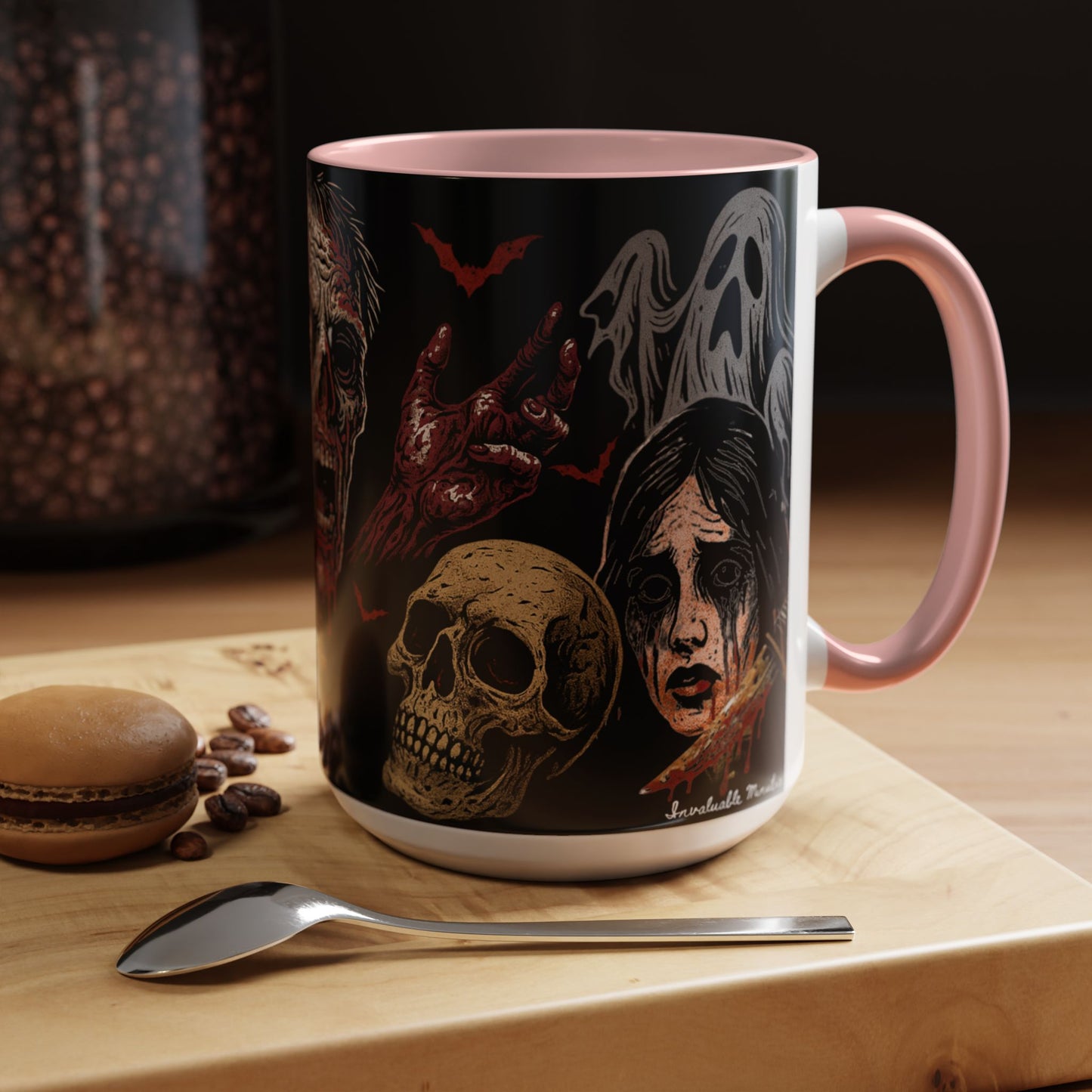 Horror Coffee Mug – Zombie Graveyard Halloween Design – 11oz & 15oz Ceramic – Creepy Goth Kitchen Decor