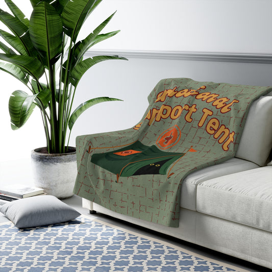 ⛺ Emotional Support Tent Sherpa Blanket – Soft, Supportive, Slightly Unstable