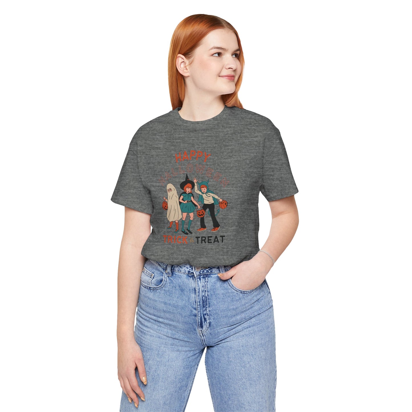 Happy Halloween Trick or Treat Vintage Vibe Tee โ Bella+Canvas 3001