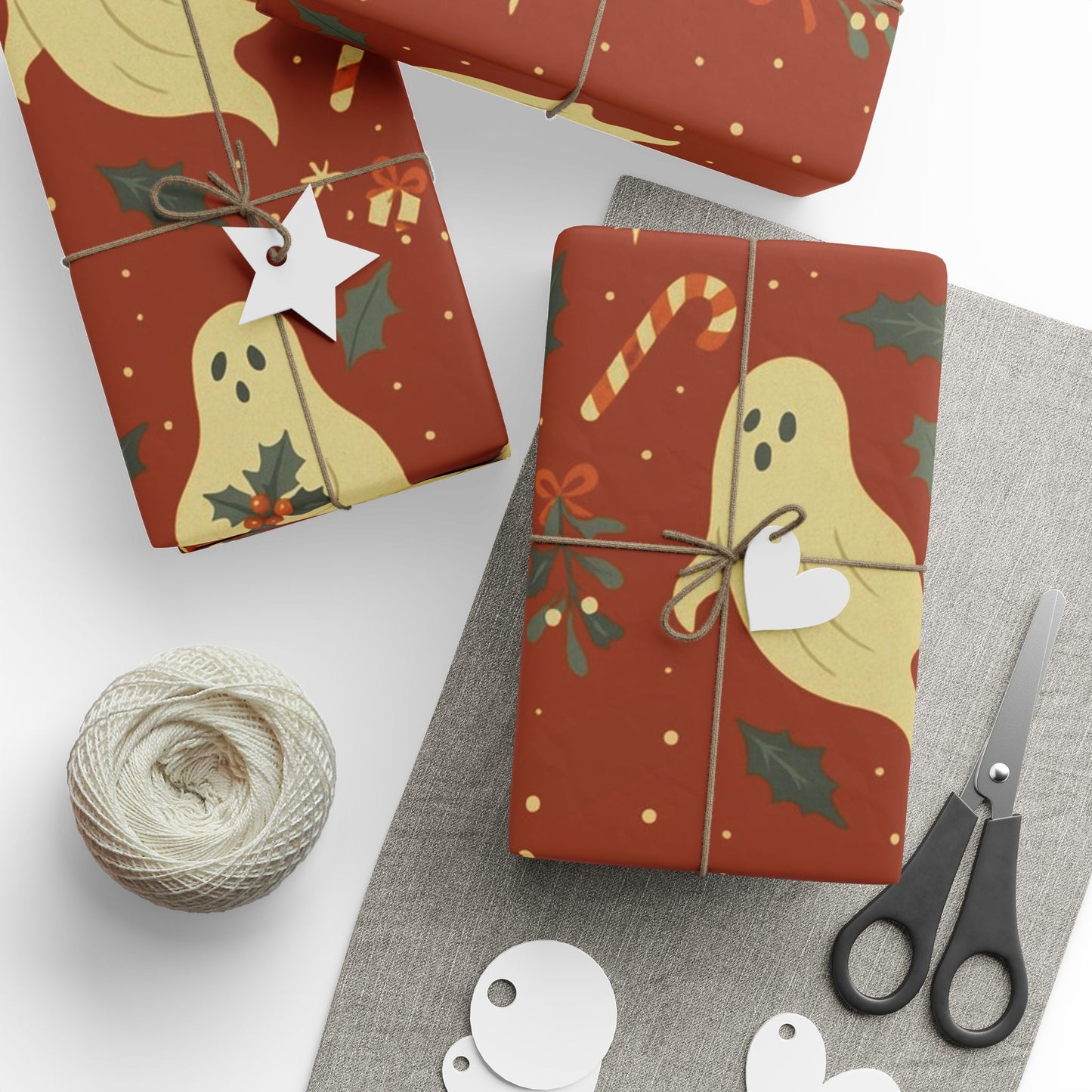 Vintage Holiday Ghosties - Luxury Holiday Wrapping Paper, Victorian Ghost Gift Wrap, 30" Roll (Matte/Gloss)