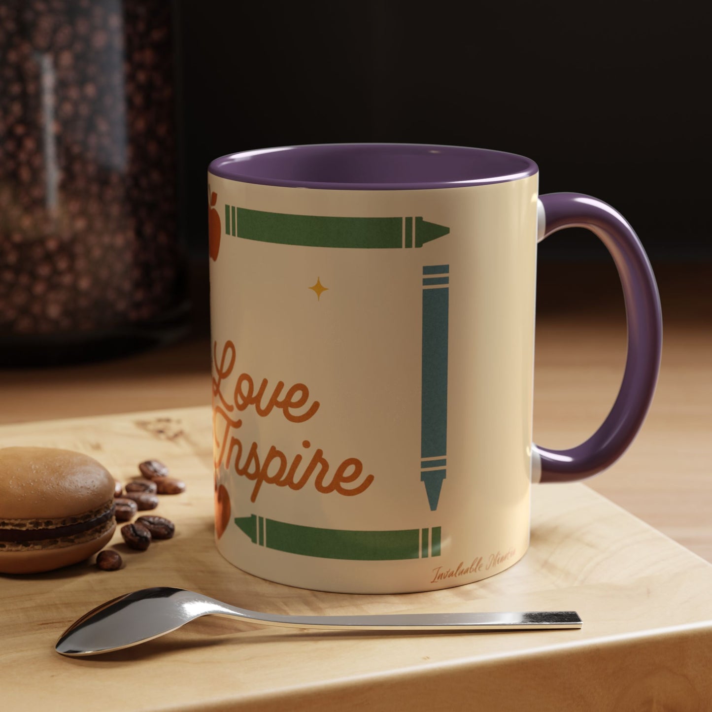 Teach Love Inspire Color Accent Mug (11oz/15oz) – Teacher Gift • Back to School • Durable Ceramic, Dishwasher & Microwave Safe