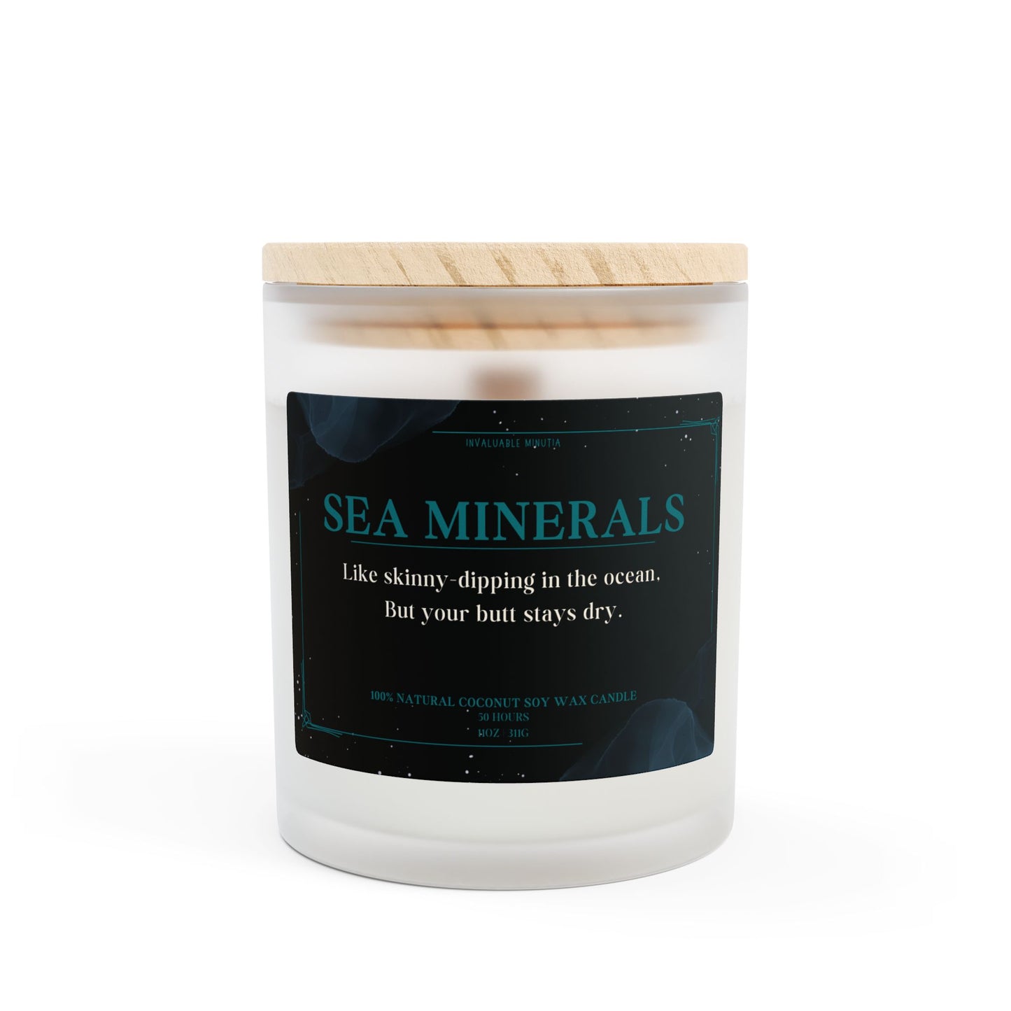 11oz Frosted Glass Natural Soy Wax Candle with Wooden Wick – Available in 9 Scents