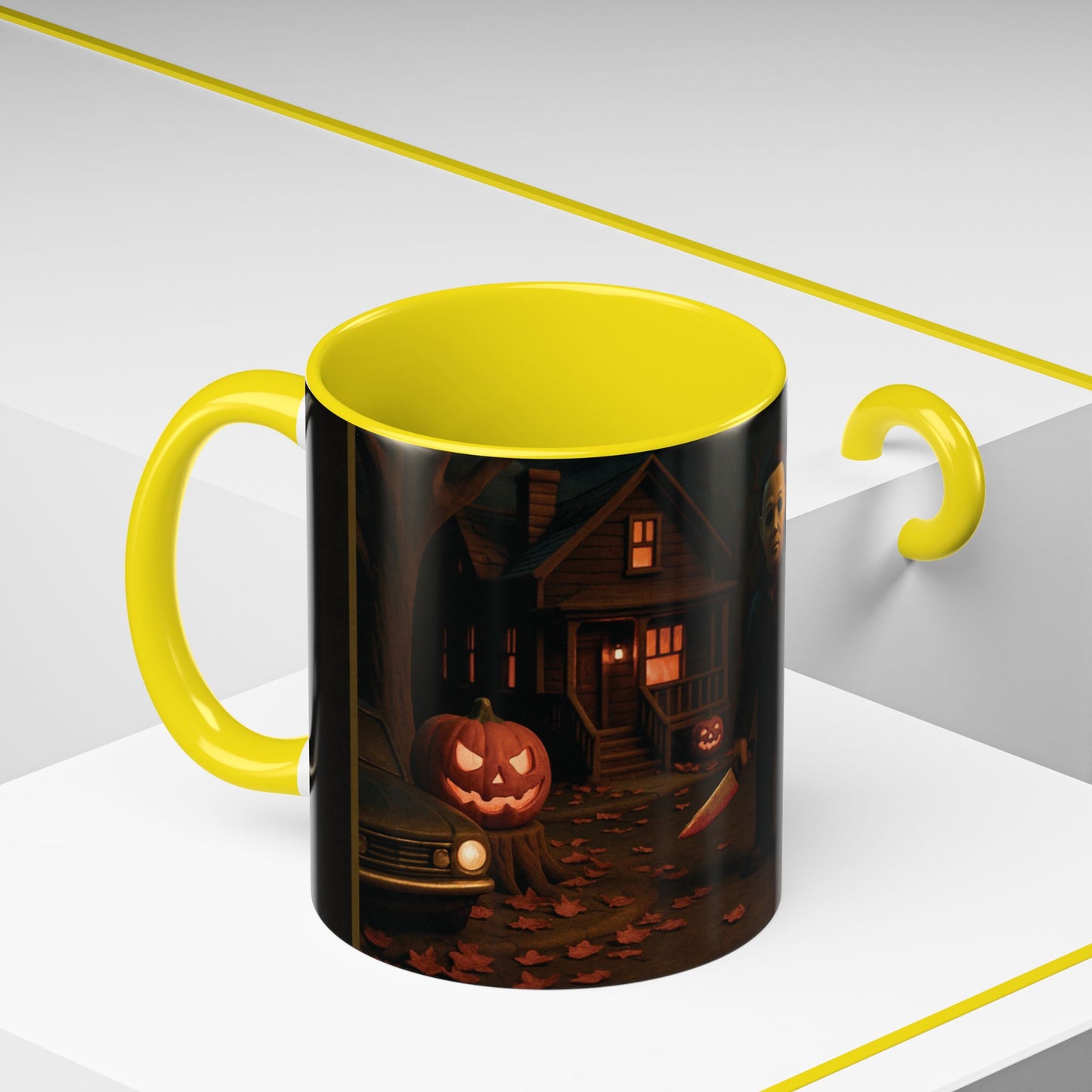 Clay-Style Slasher Halloween Night Mug | Accent Coffee Mug (11oz/15oz)