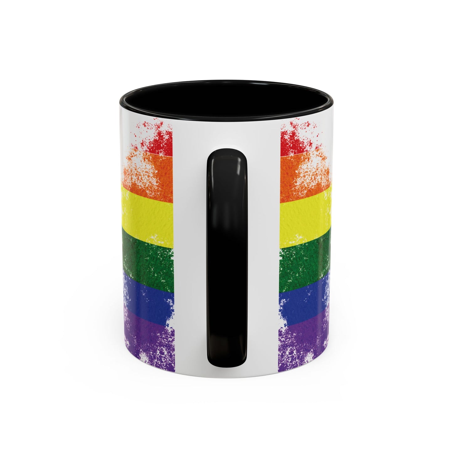 Handprint Heart Pride Mug | Rainbow Splash Ceramic Cup | 11oz & 15oz