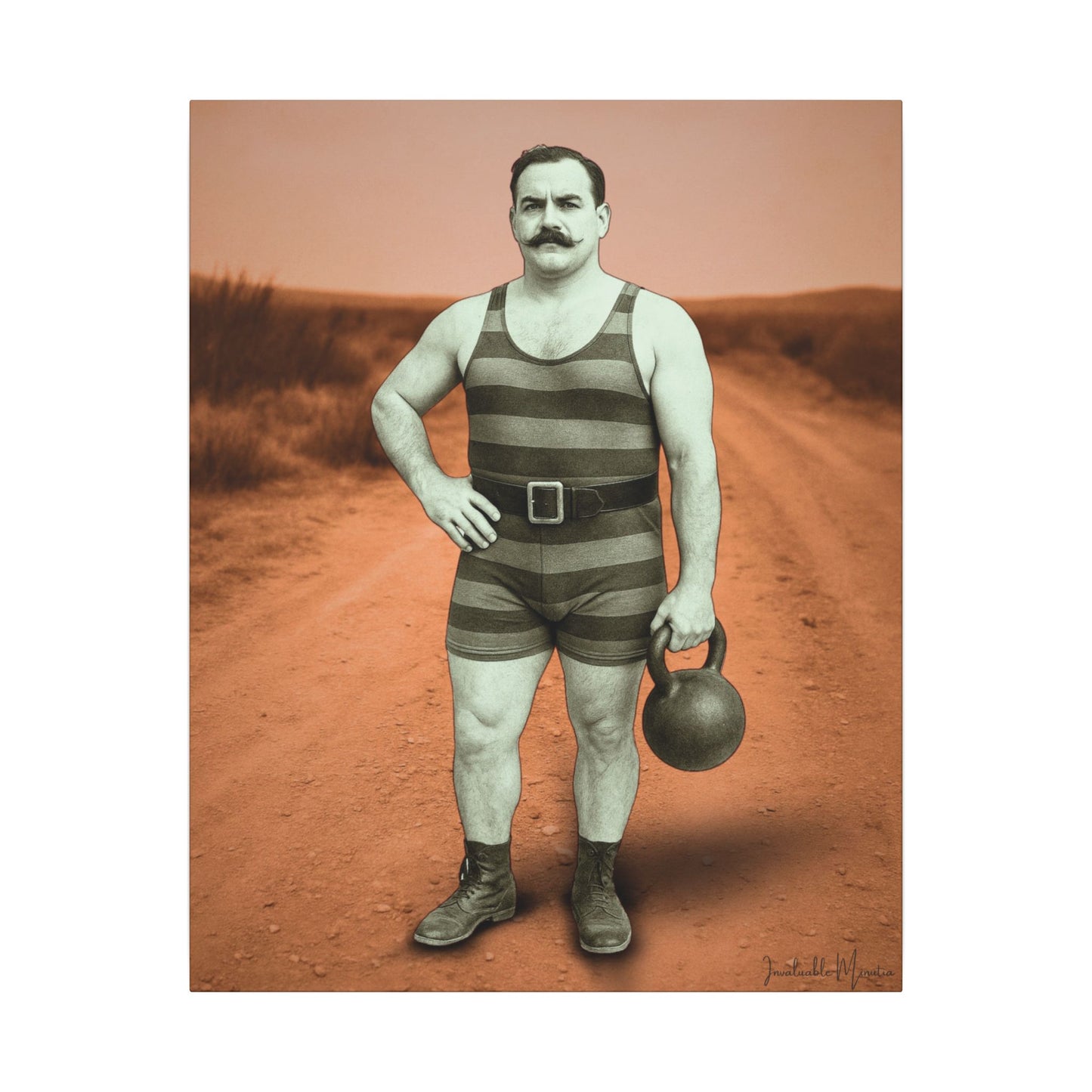 The Strongman – Matte Canvas Print (Gallery-Wrapped) 0.75" – Vintage Circus-Inspired Canvas Wall Art