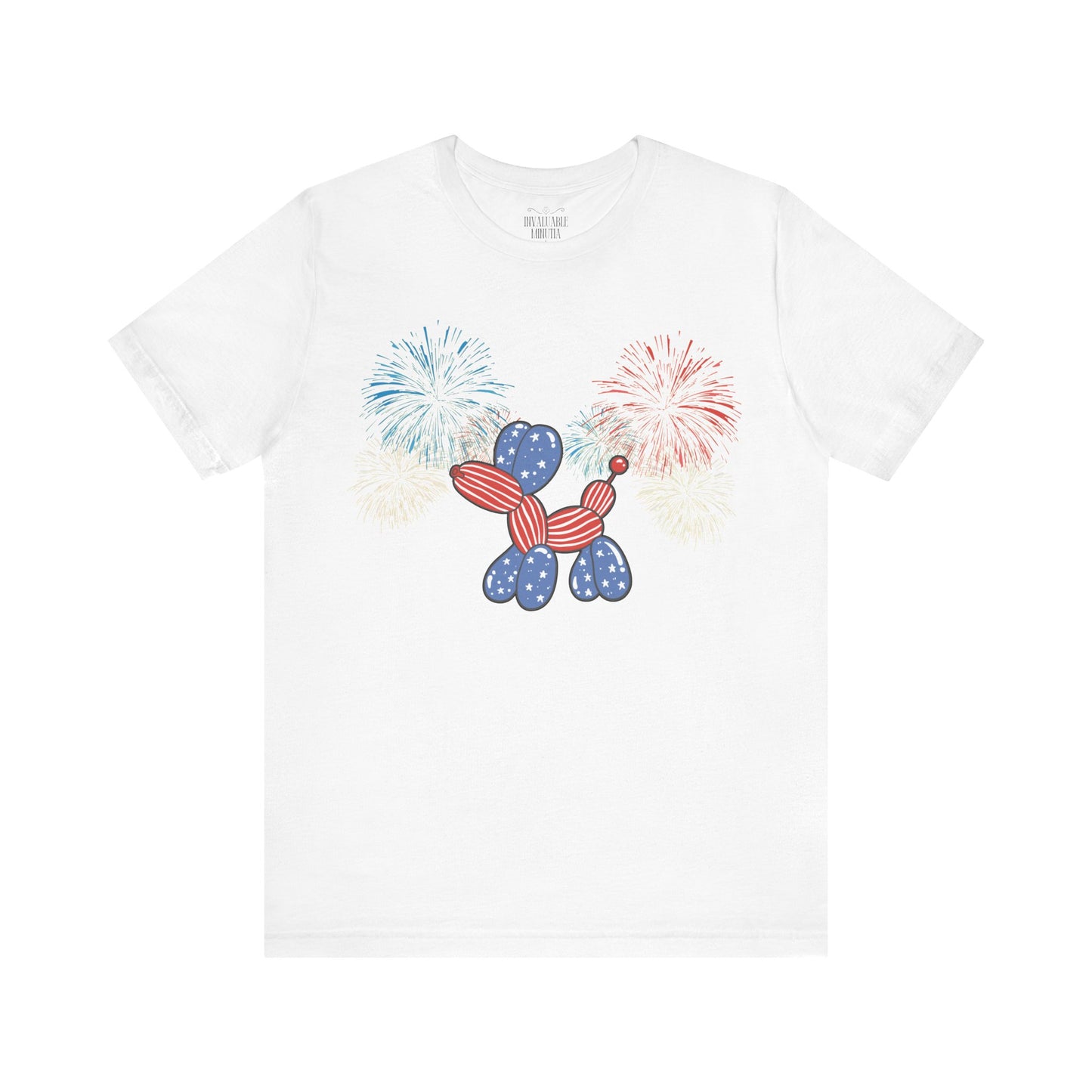 Patriotic Balloon Animal Tee, Fourth of July Shirt, Independence Day Apparel, Fireworks Unisex T-shirt, Bella + Canvas