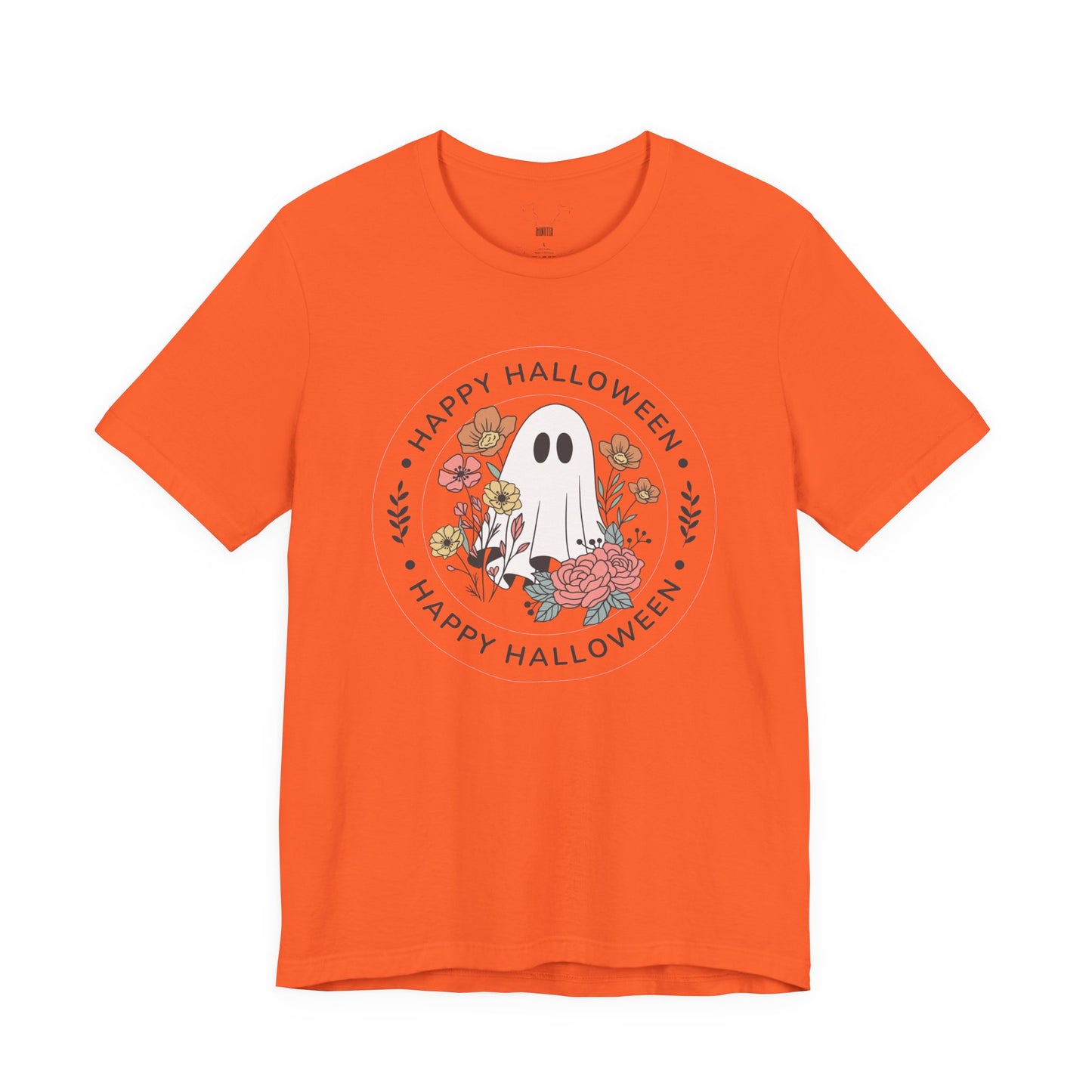 Happy Halloween Floral Ghost Tee – Bella+Canvas 3001