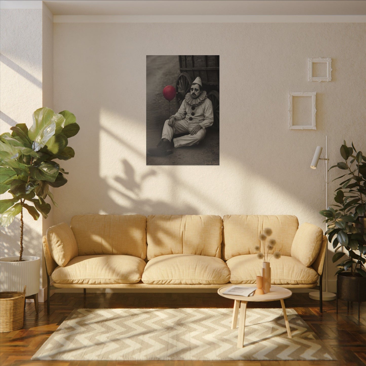 The Clown – Matte Canvas Print (Gallery-Wrapped) 0.75" – Vintage Circus-Inspired Canvas Wall Art