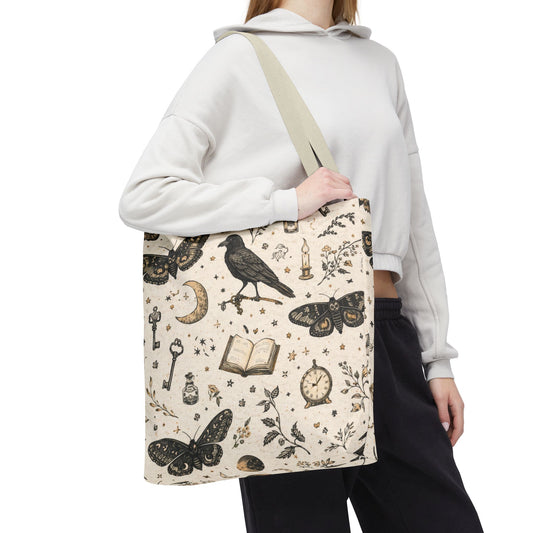 Dark Cottagecore Canvas Tote Bag